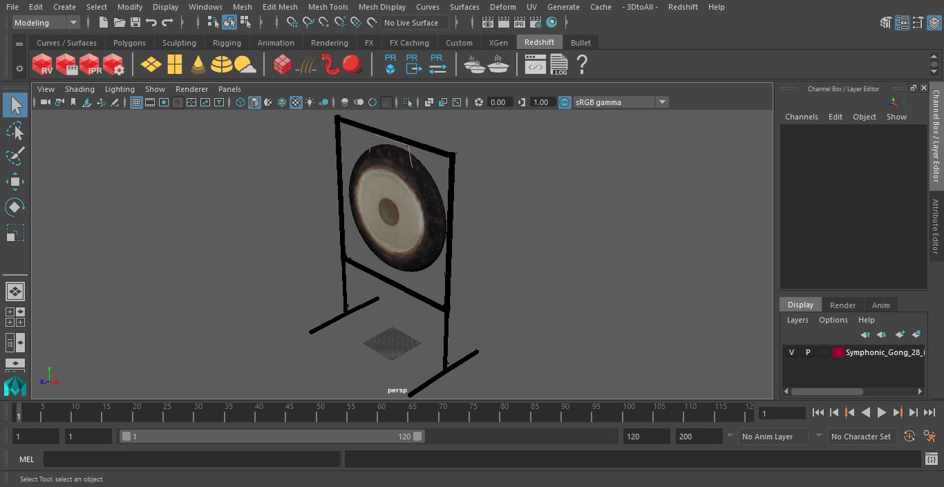 3D model Symphonic Gong 28 inch Square Stand