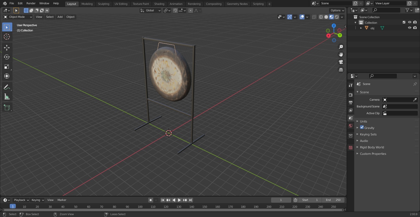 3D model Symphonic Gong 28 inch Square Stand