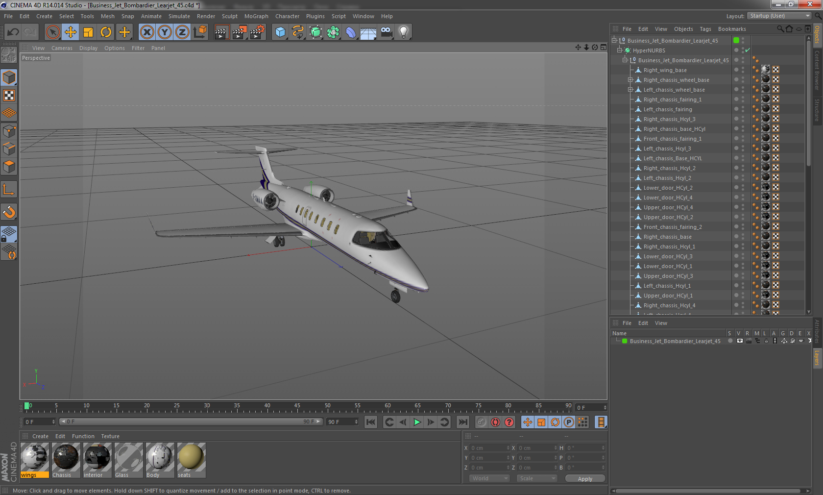 Business Jet Bombardier Learjet 45 3D model