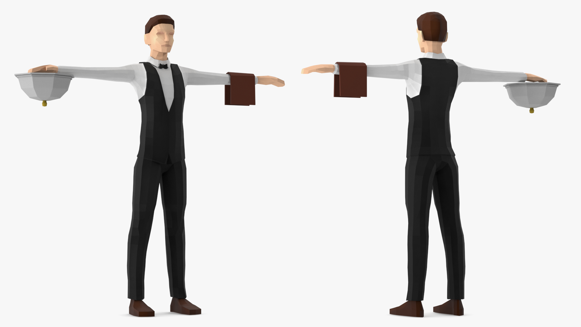 3D model Low Poly Waiter