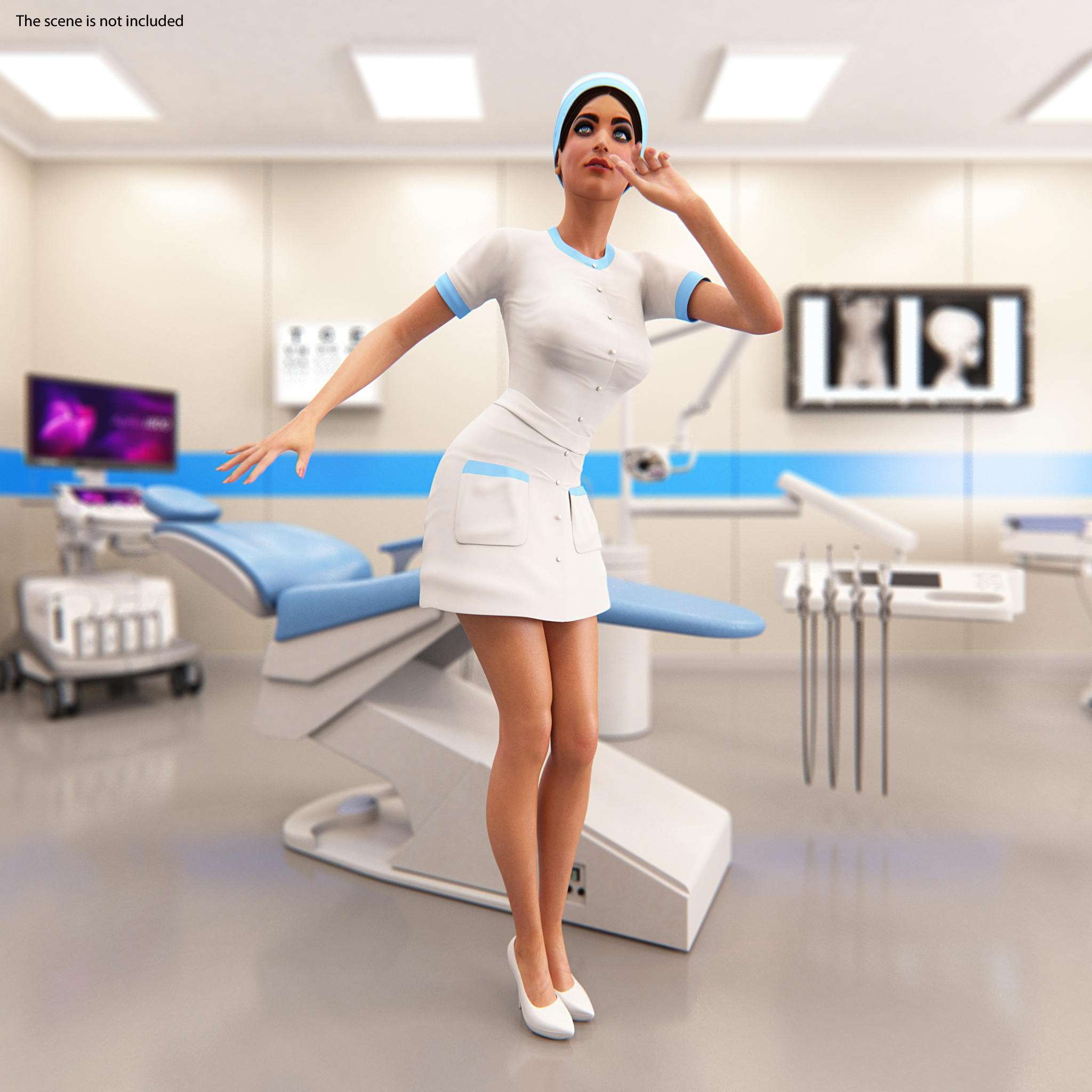Woman in Nurse Costume 3D