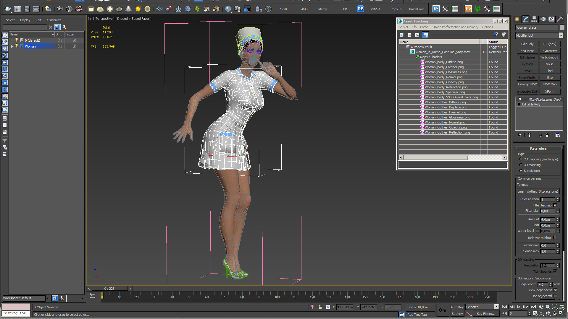 Woman in Nurse Costume 3D
