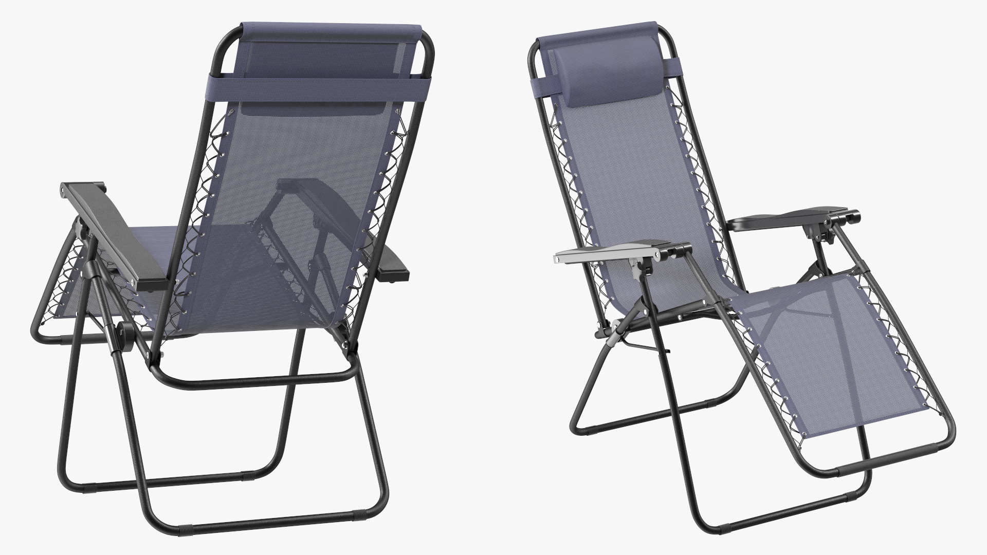 3D model Outsunny Folding Lounge Chair Black