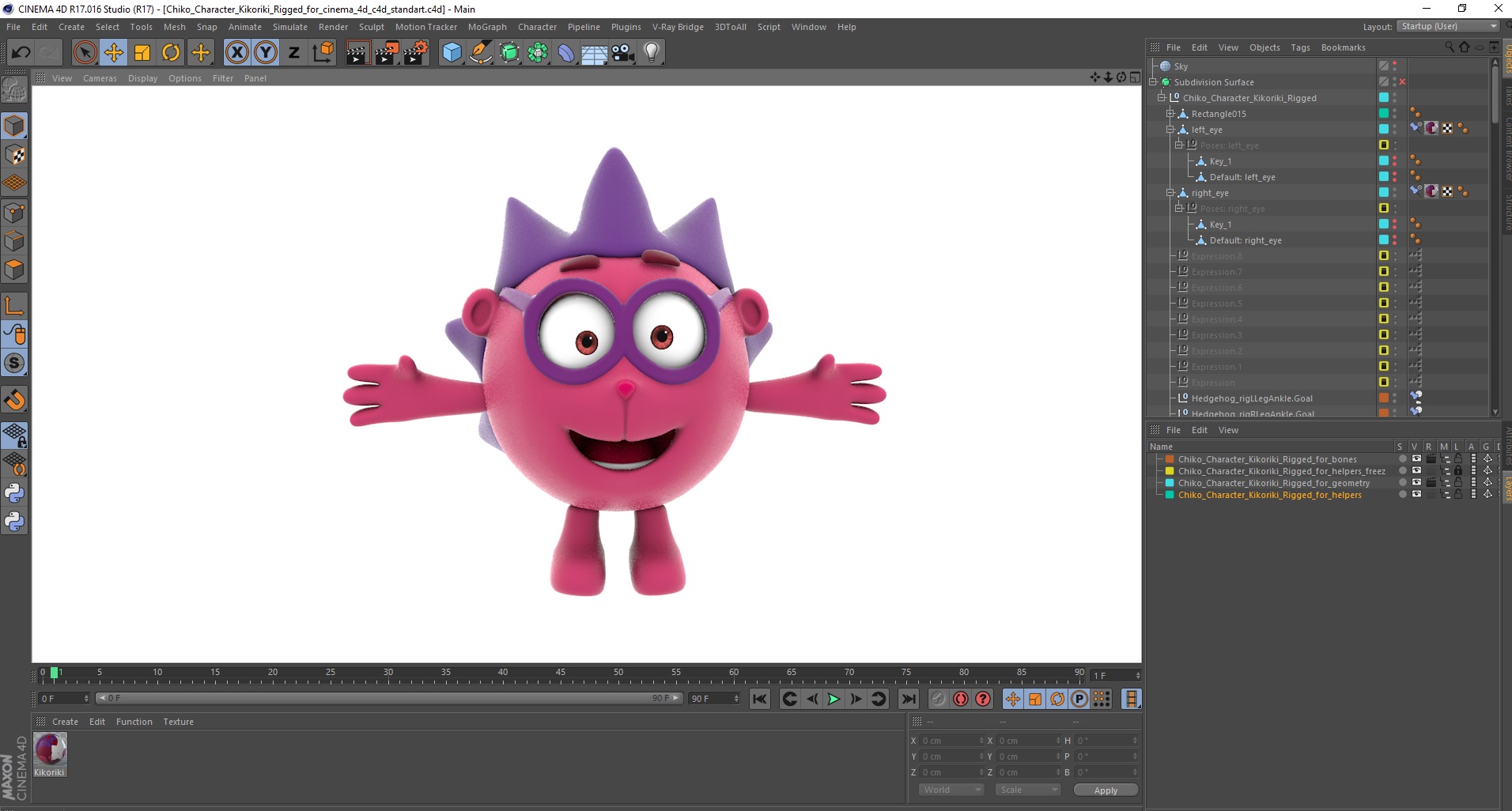 3D model Chiko Character Kikoriki Rigged for Cinema 4D