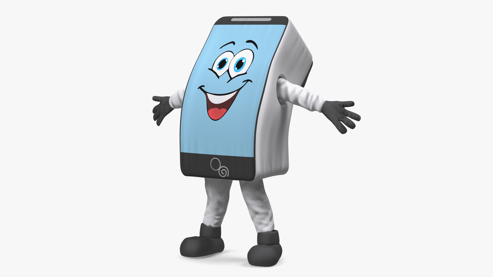 3D model White IPhone Mascot Happy Pose