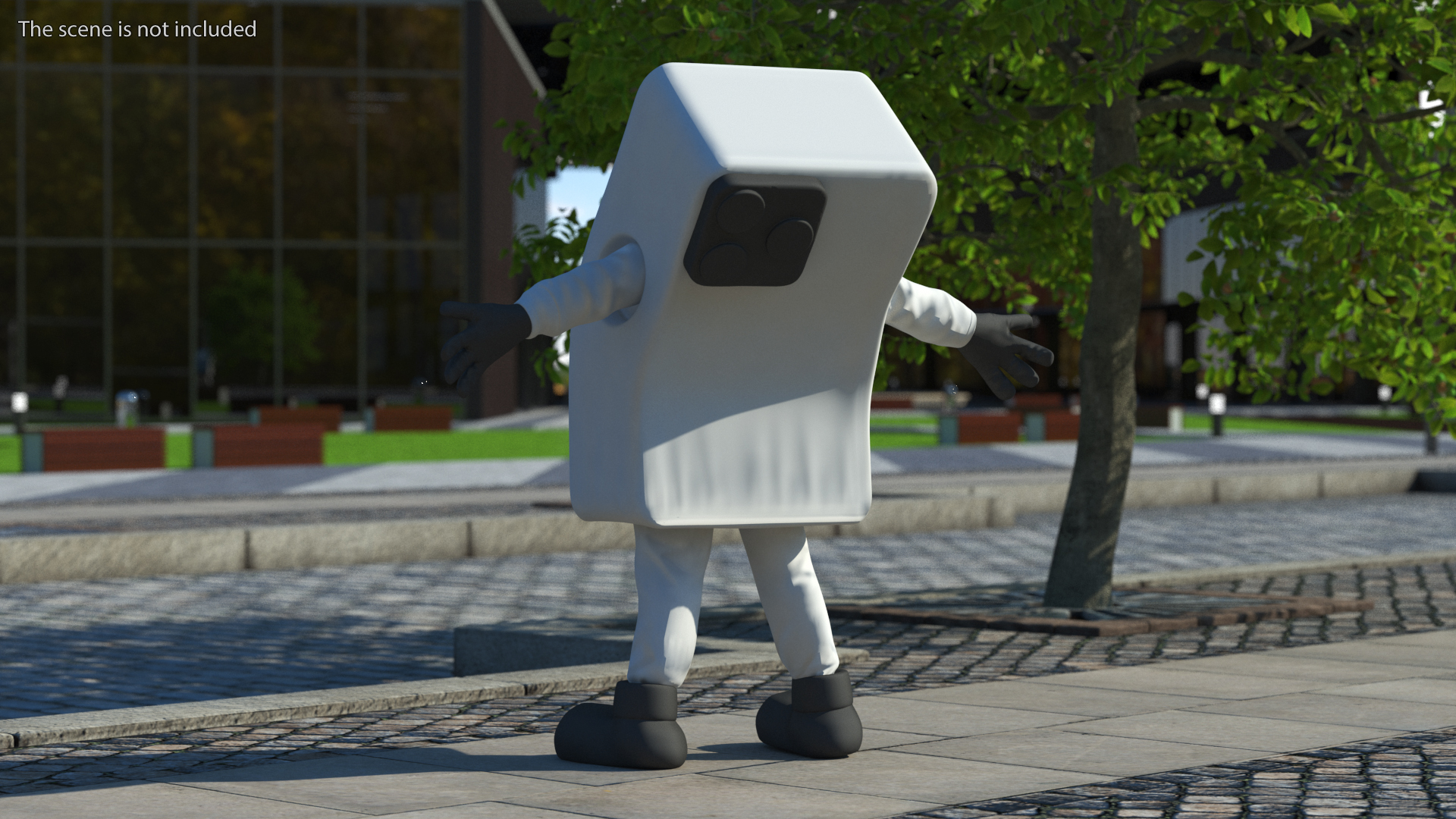 3D model White IPhone Mascot Happy Pose