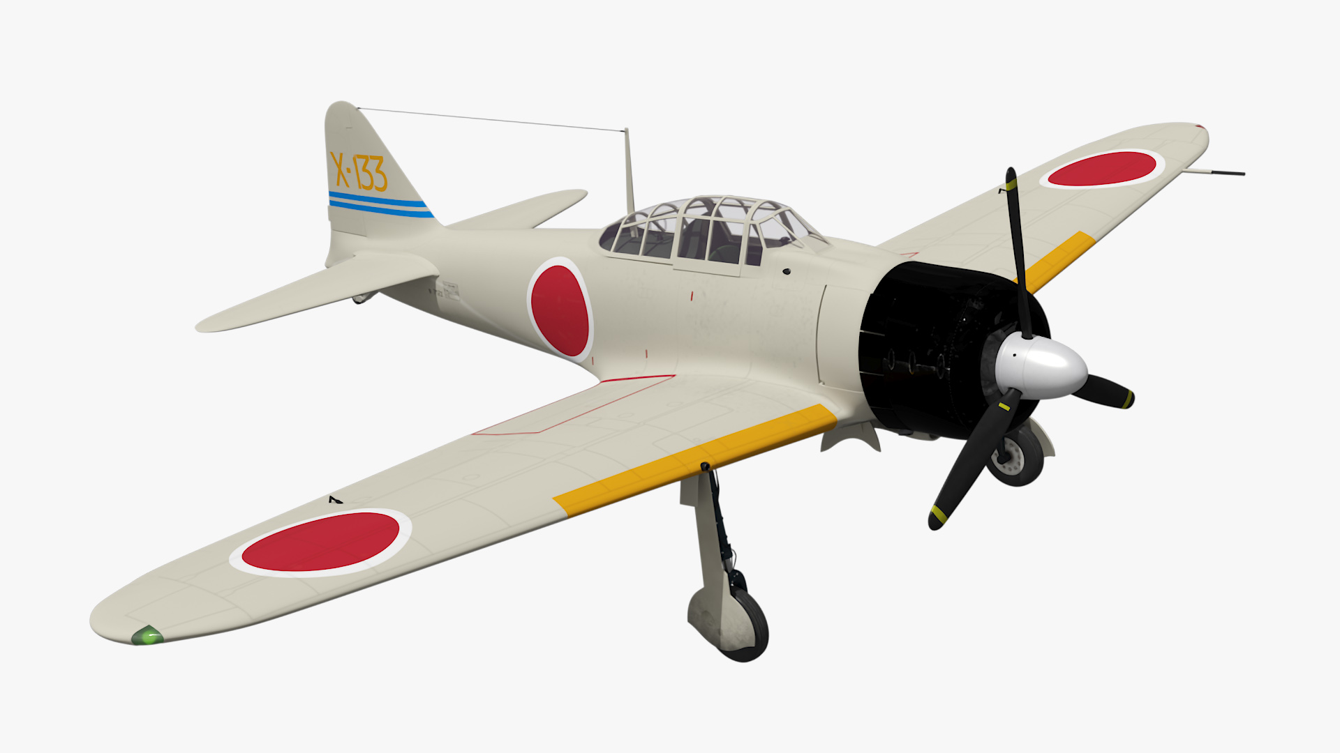 3D Aircraft Carrier Kaga with Fighter Jets on Board model