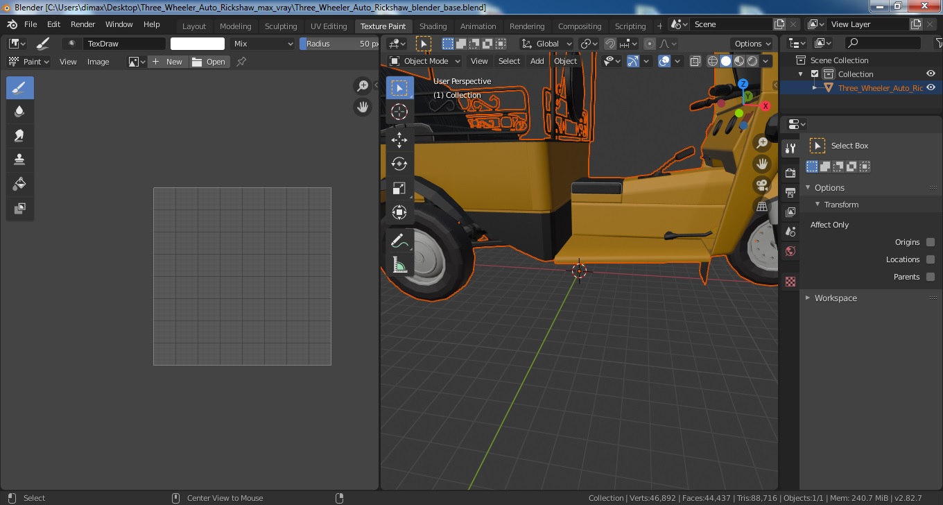 Three Wheeler Auto Rickshaw 3D