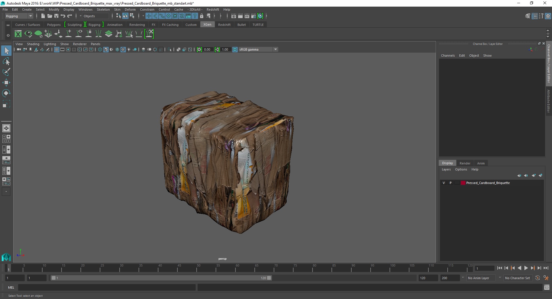 Pressed Cardboard Briquette 3D
