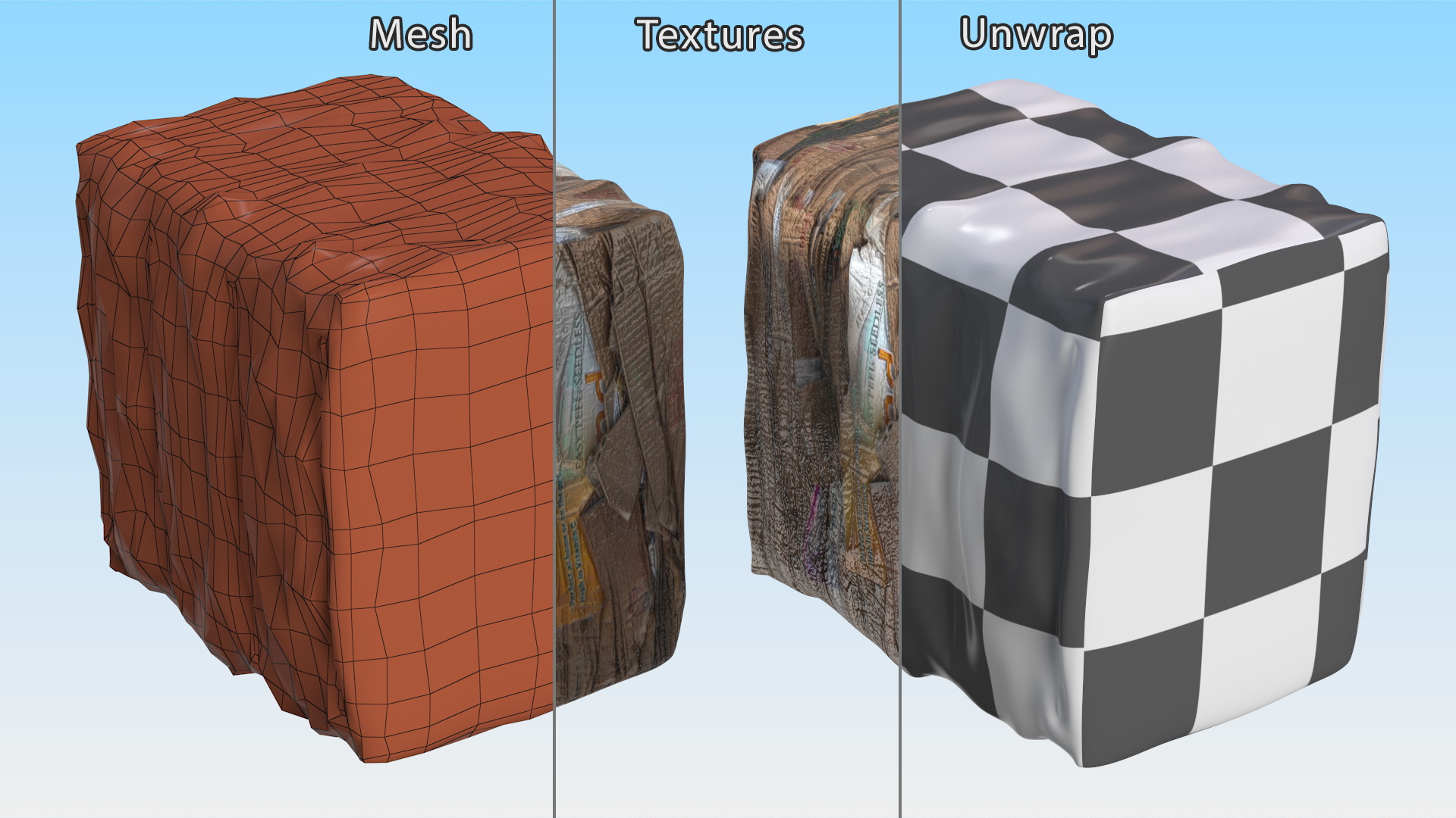 Pressed Cardboard Briquette 3D