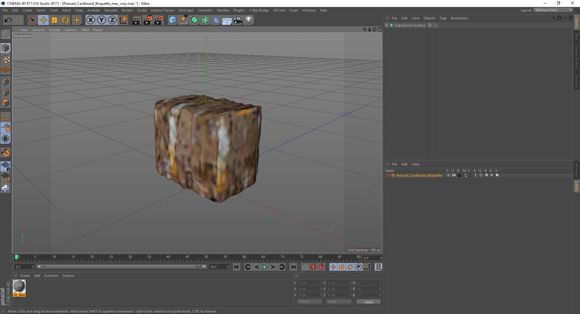 Pressed Cardboard Briquette 3D
