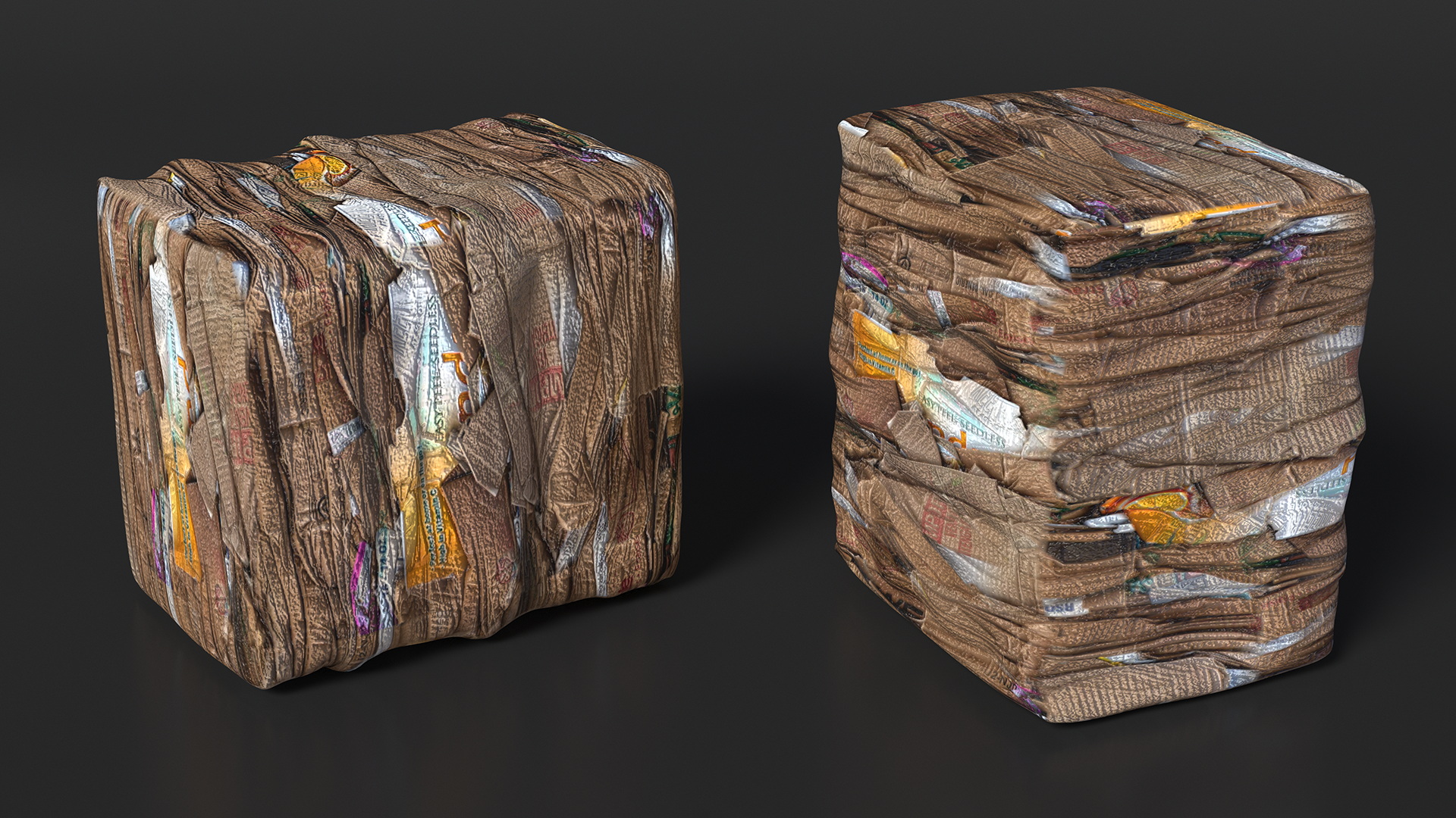 Pressed Cardboard Briquette 3D