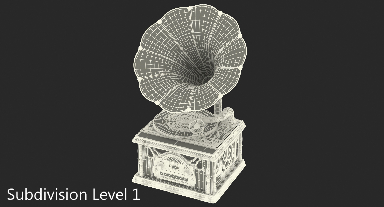 3D model Vintage Retro Style Gramophone