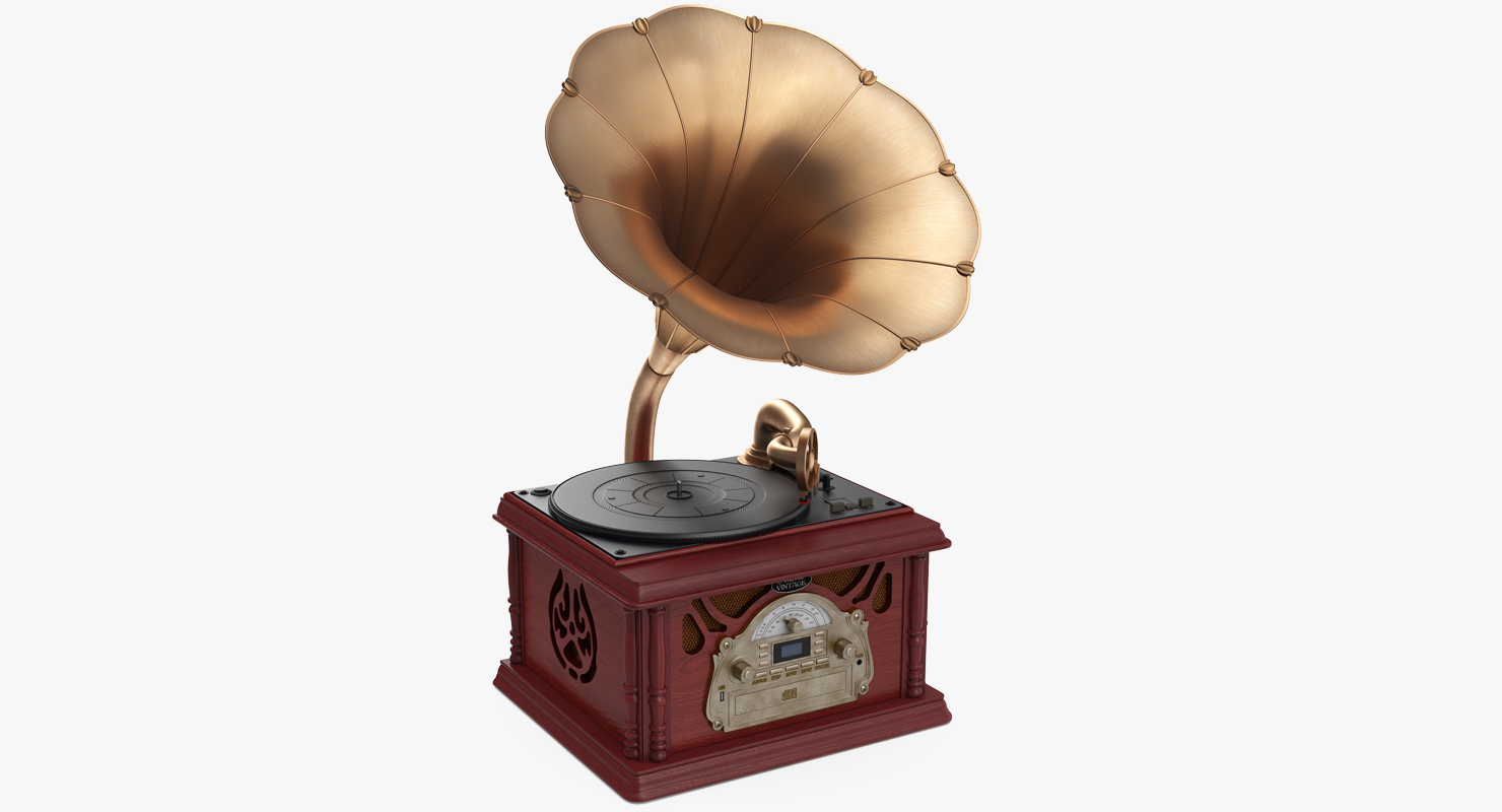 3D model Vintage Retro Style Gramophone