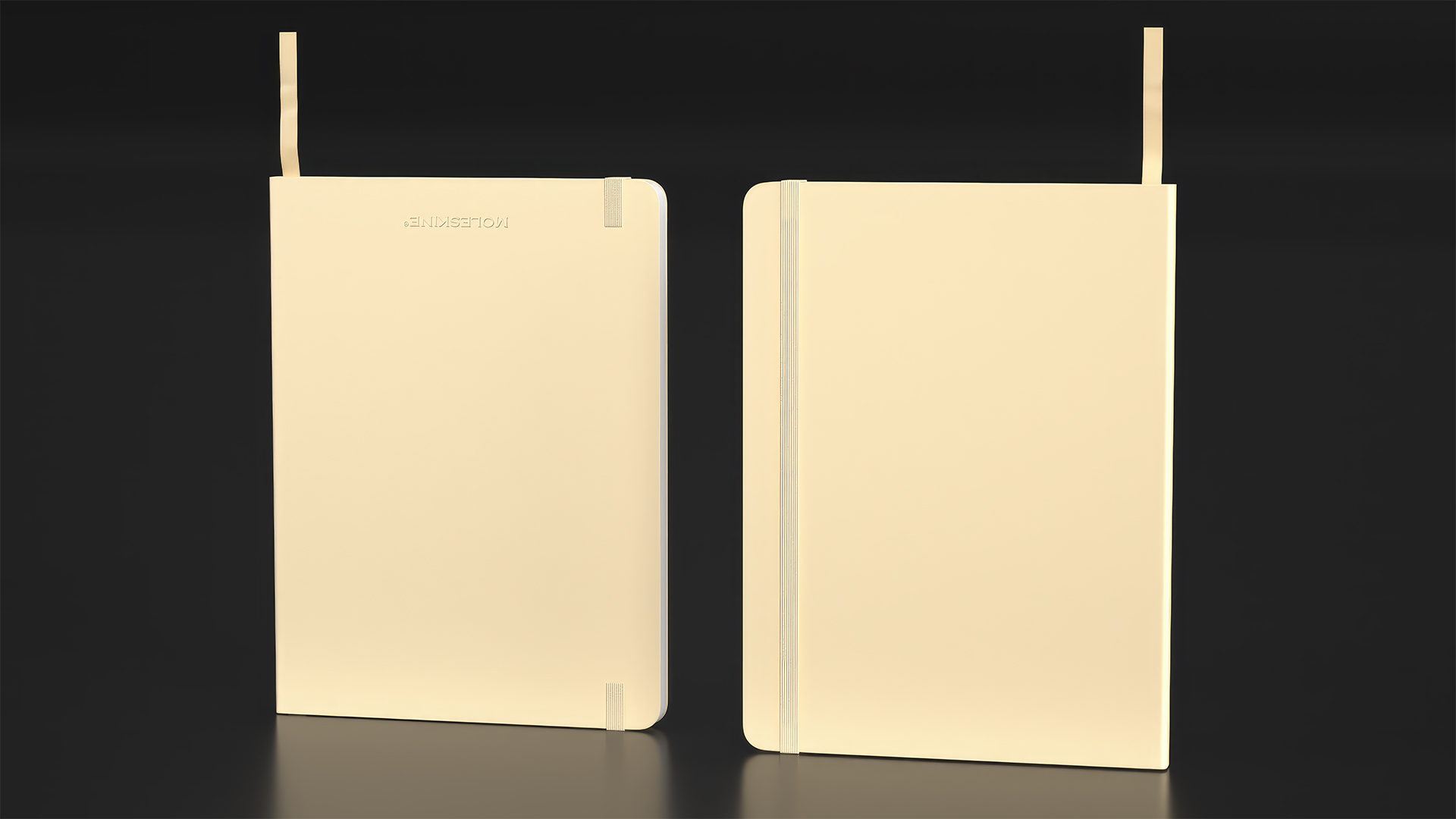 Classic Notebook with Bookmark Yellow 3D