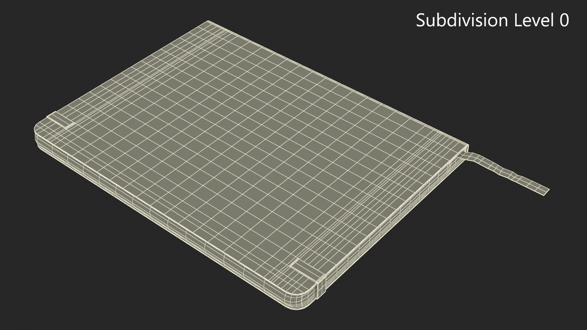 Classic Notebook with Bookmark Yellow 3D
