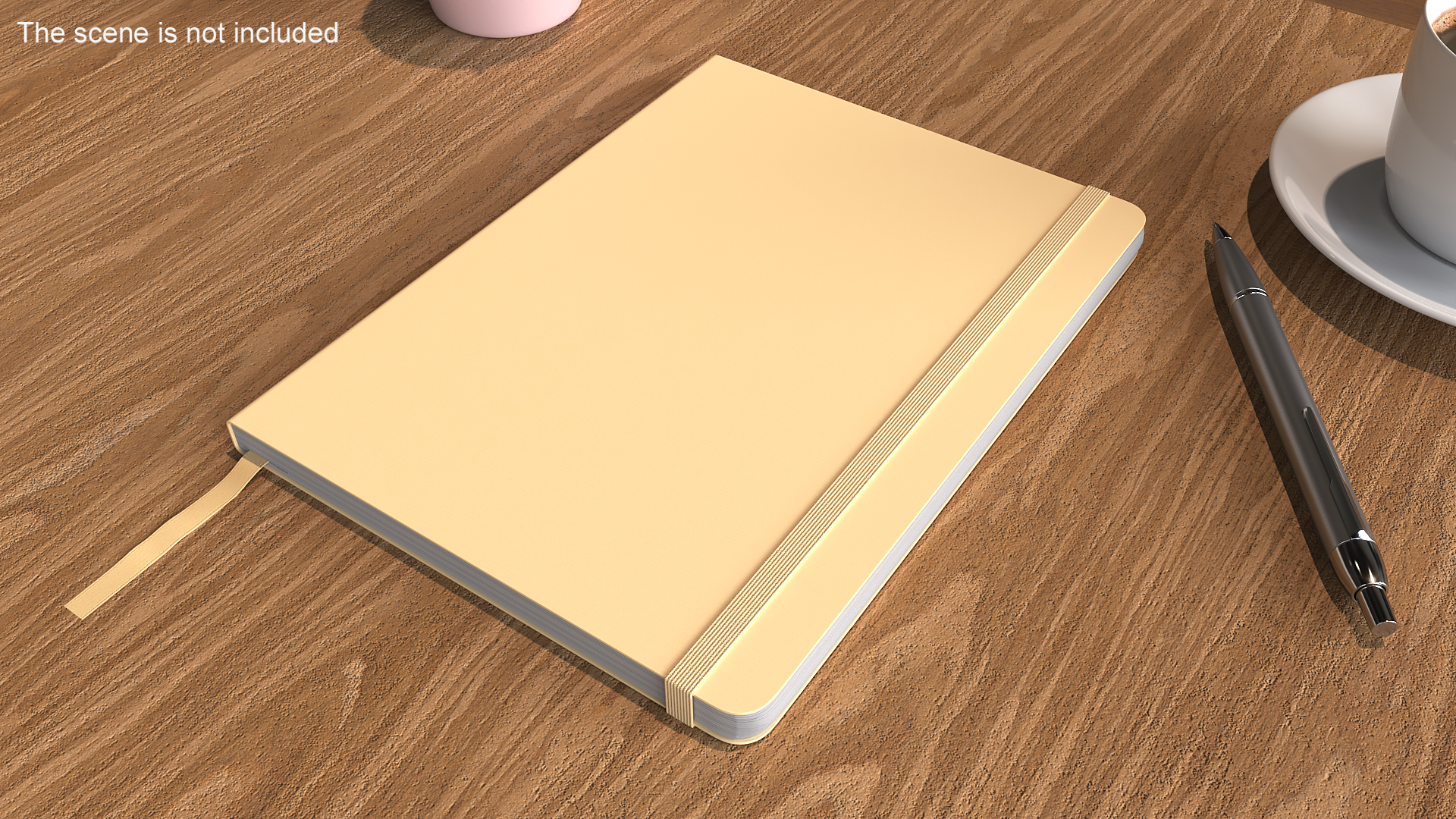Classic Notebook with Bookmark Yellow 3D