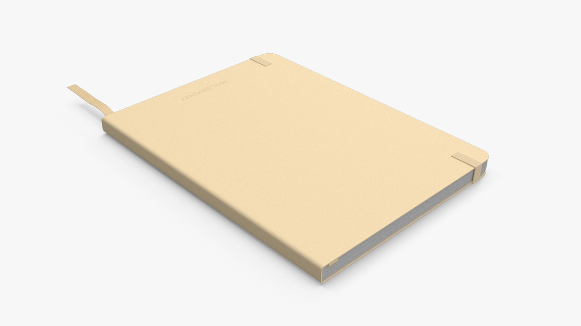 Classic Notebook with Bookmark Yellow 3D