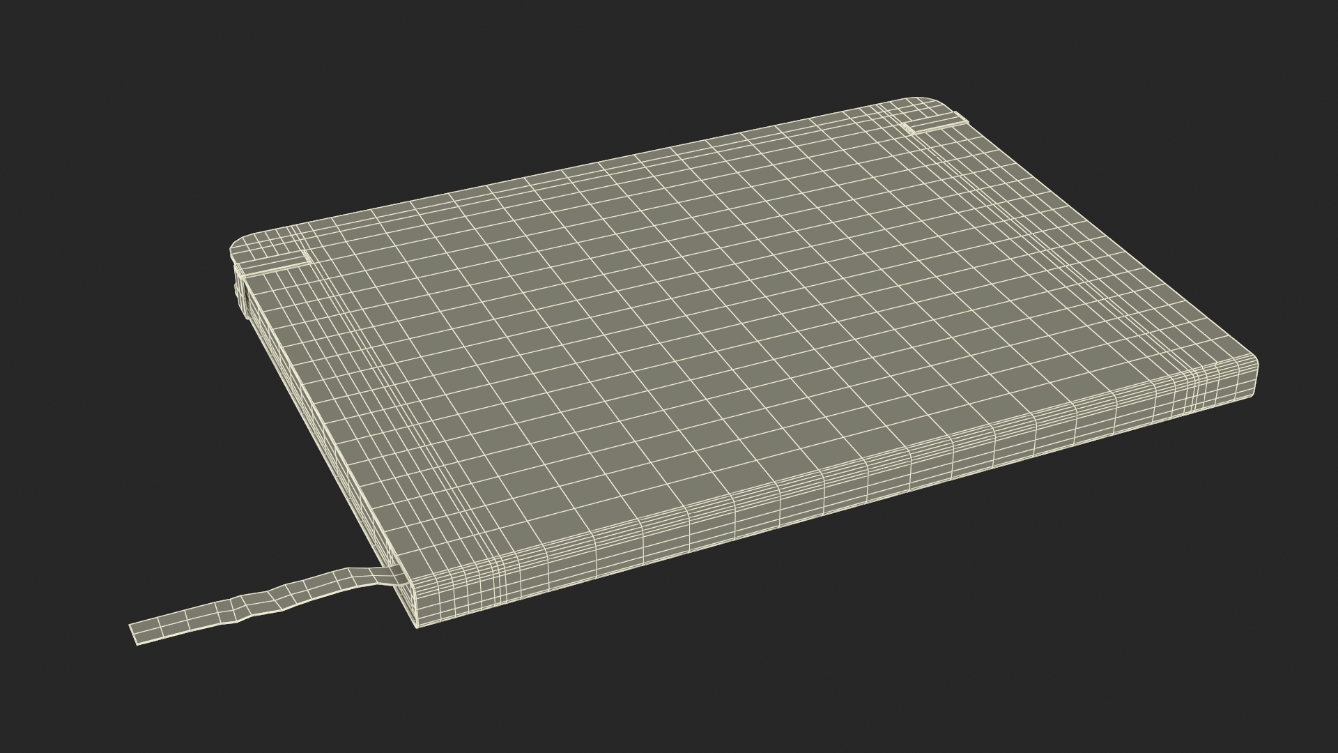 Classic Notebook with Bookmark Yellow 3D