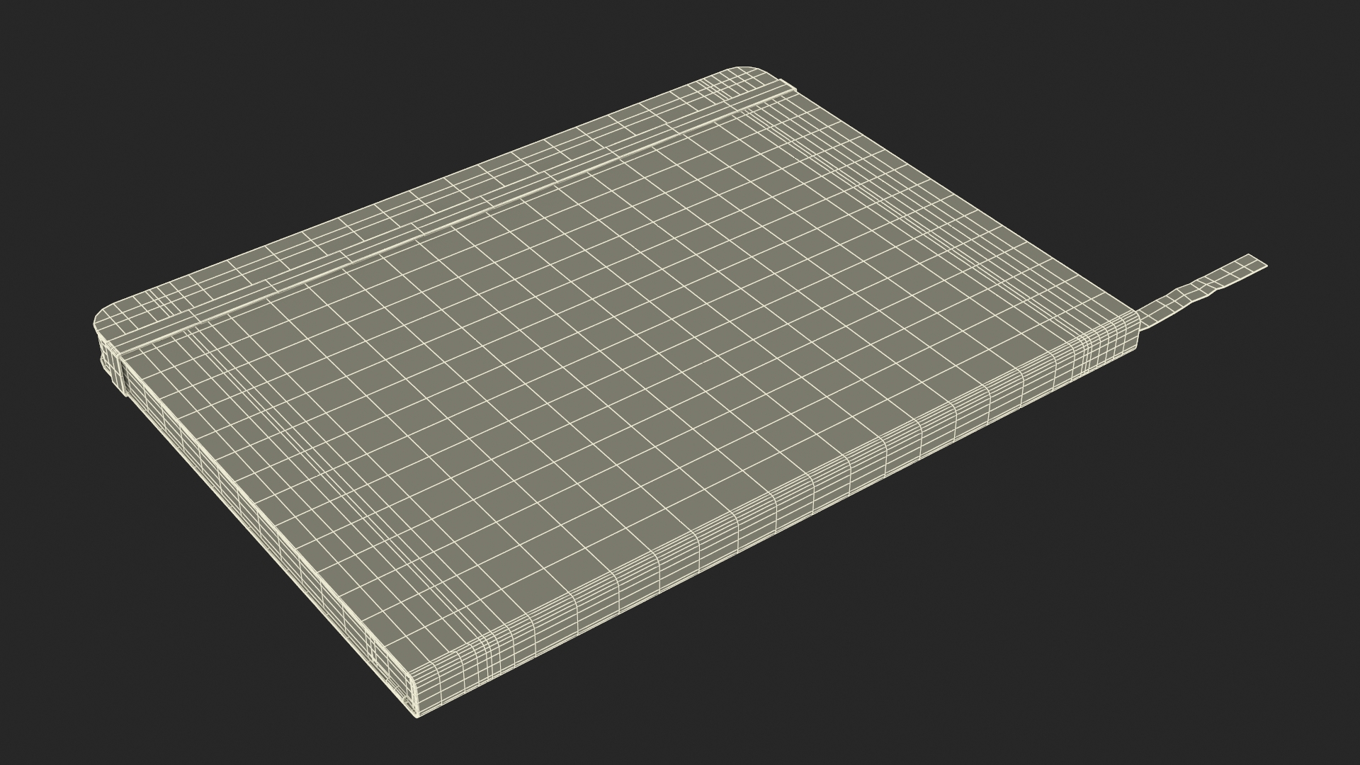 Classic Notebook with Bookmark Yellow 3D