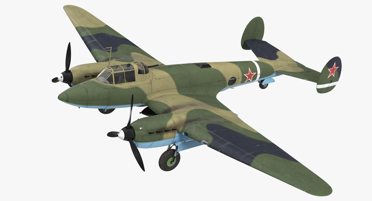 Soviet WWII Light Bomber Petlyakov Pe 2 3D model