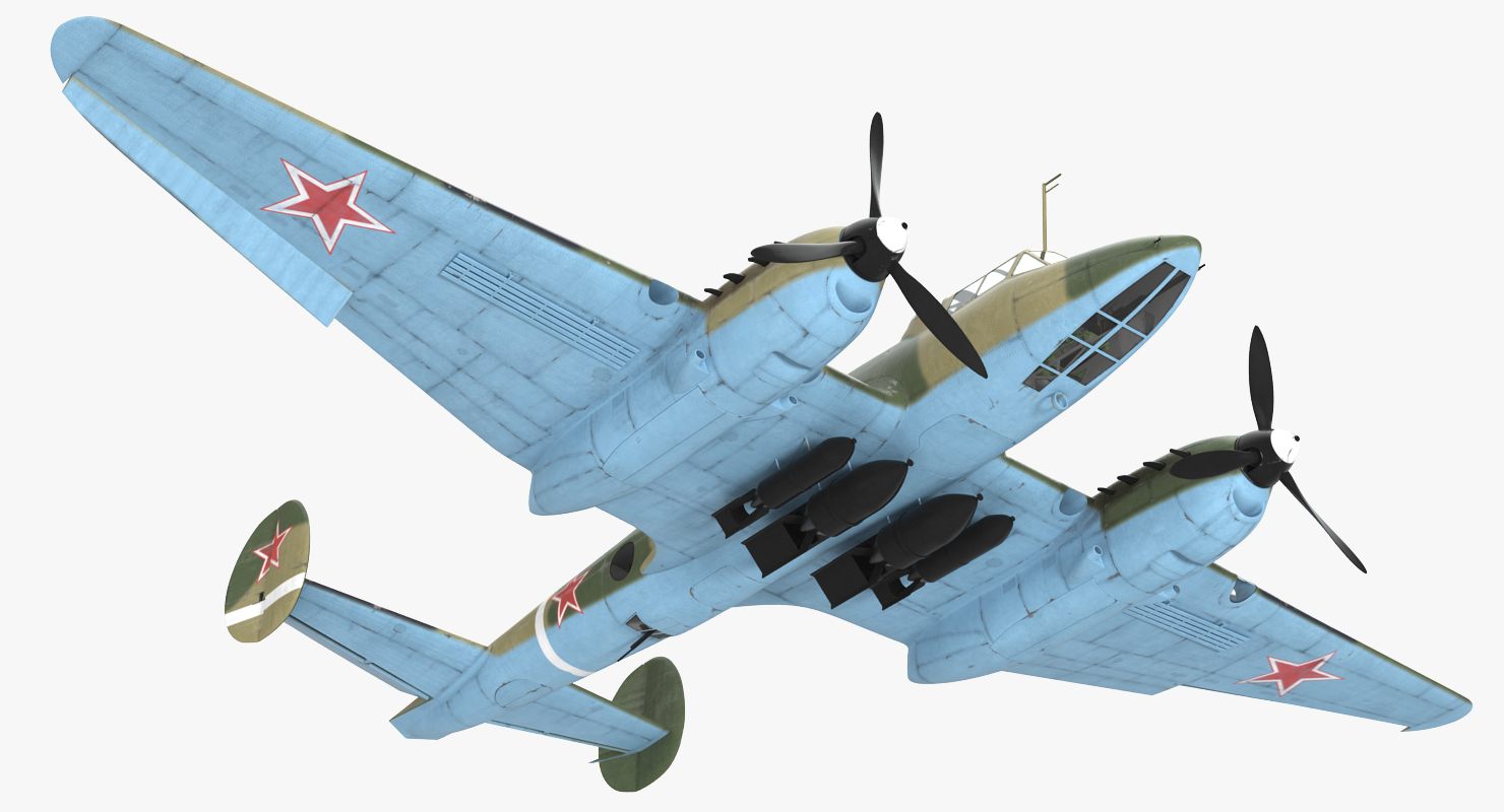 Soviet WWII Light Bomber Petlyakov Pe 2 3D model
