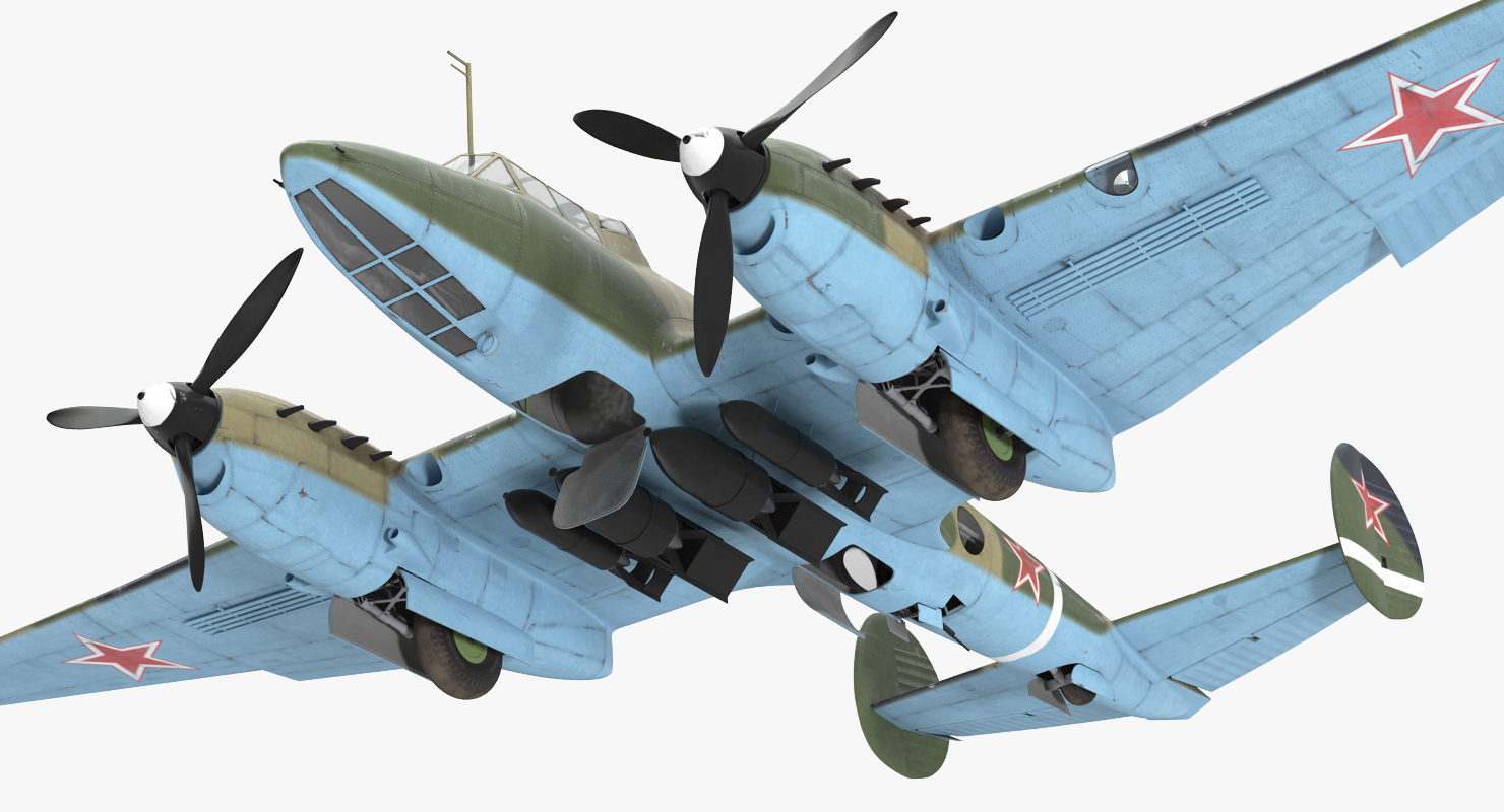 Soviet WWII Light Bomber Petlyakov Pe 2 3D model