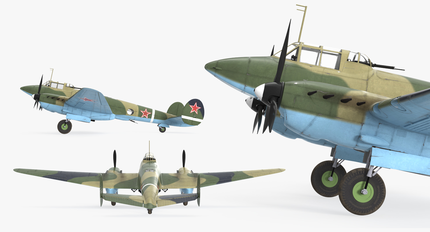 Soviet WWII Light Bomber Petlyakov Pe 2 3D model