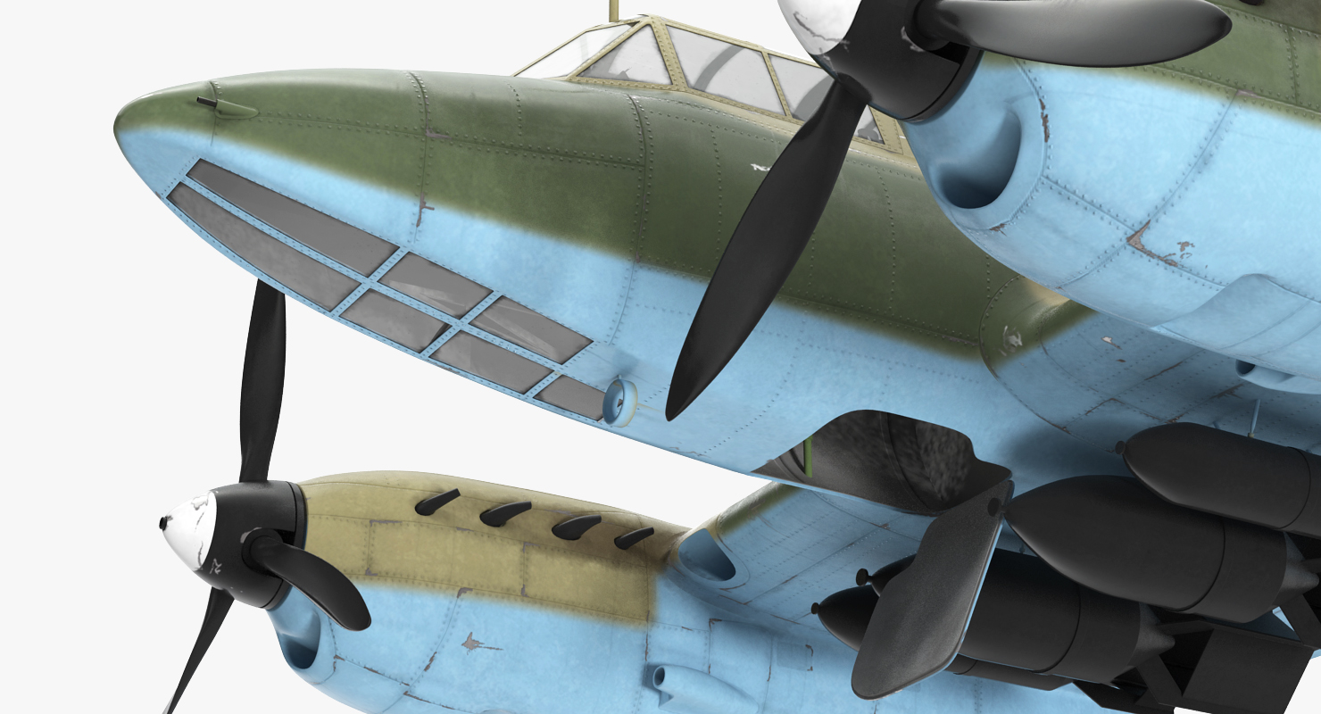 Soviet WWII Light Bomber Petlyakov Pe 2 3D model