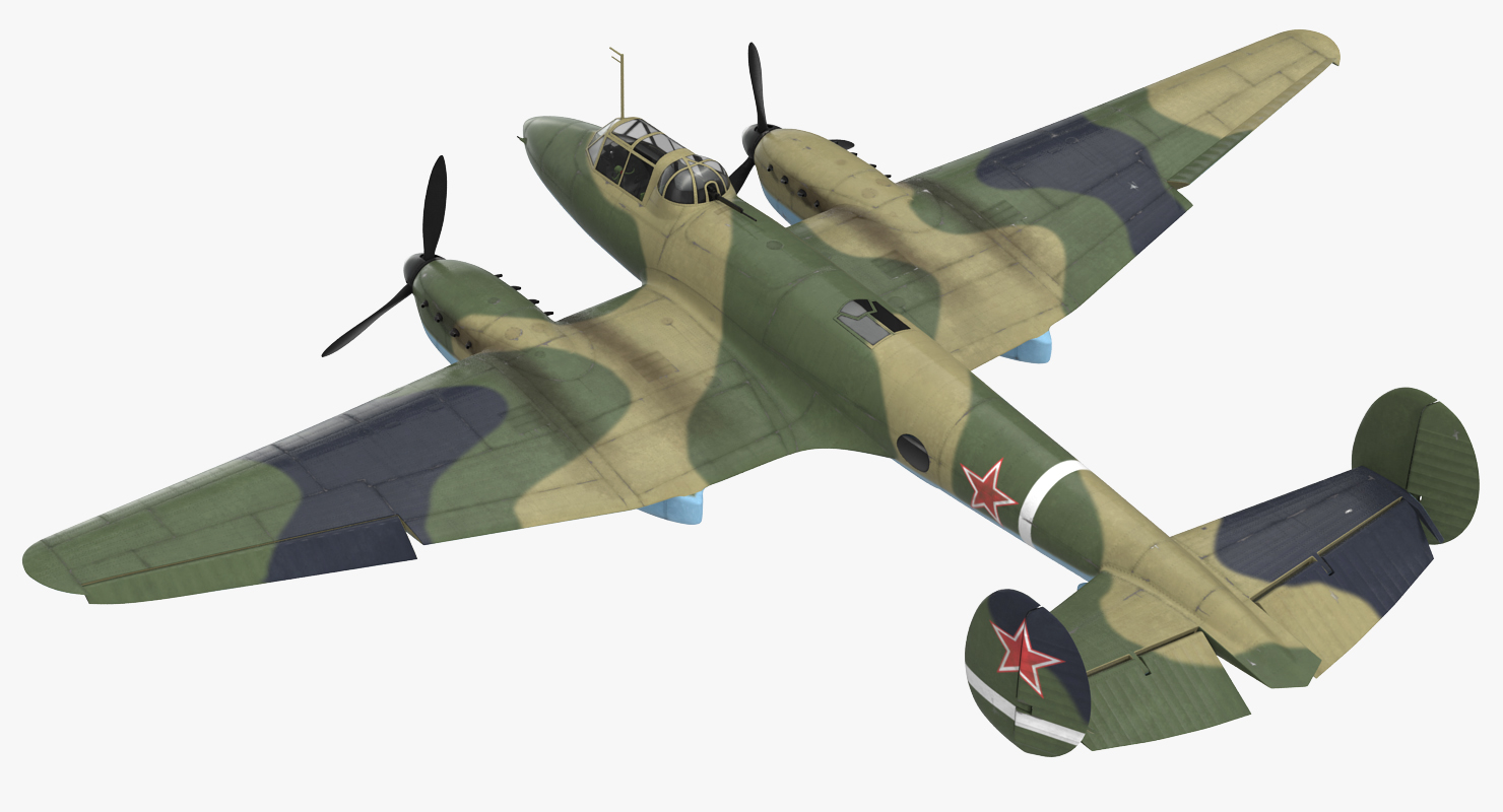 Soviet WWII Light Bomber Petlyakov Pe 2 3D model