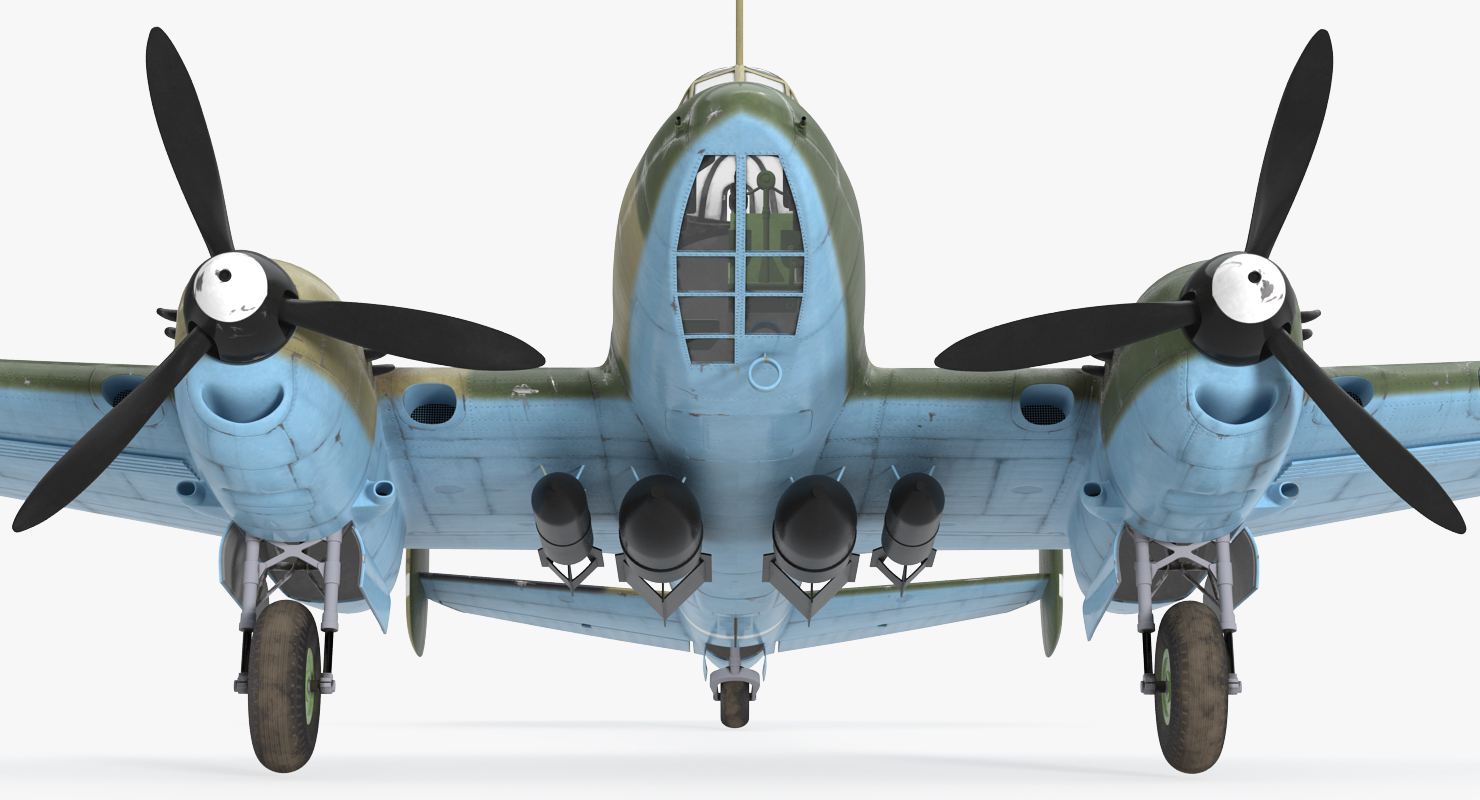 Soviet WWII Light Bomber Petlyakov Pe 2 3D model