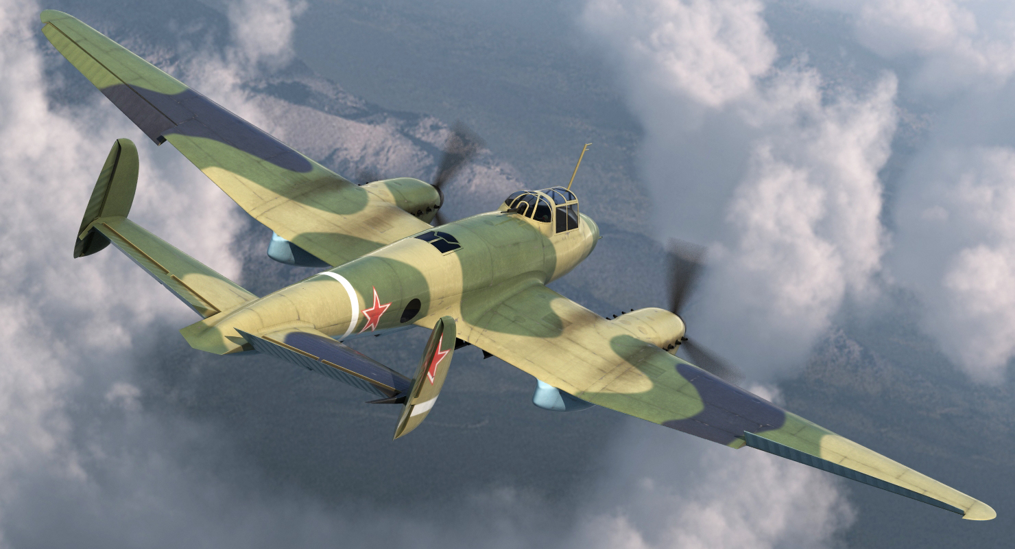 Soviet WWII Light Bomber Petlyakov Pe 2 3D model