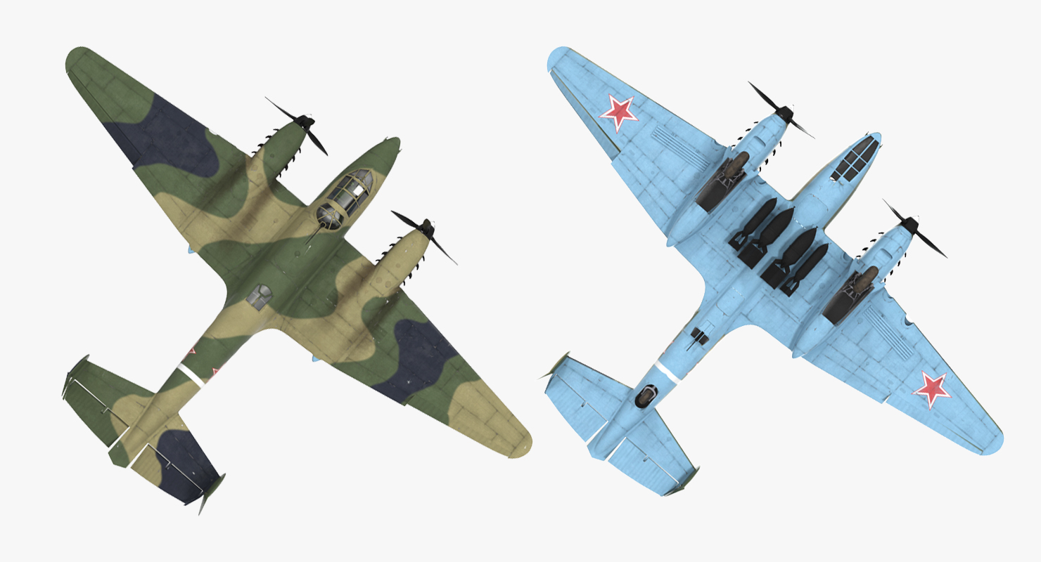 Soviet WWII Light Bomber Petlyakov Pe 2 3D model