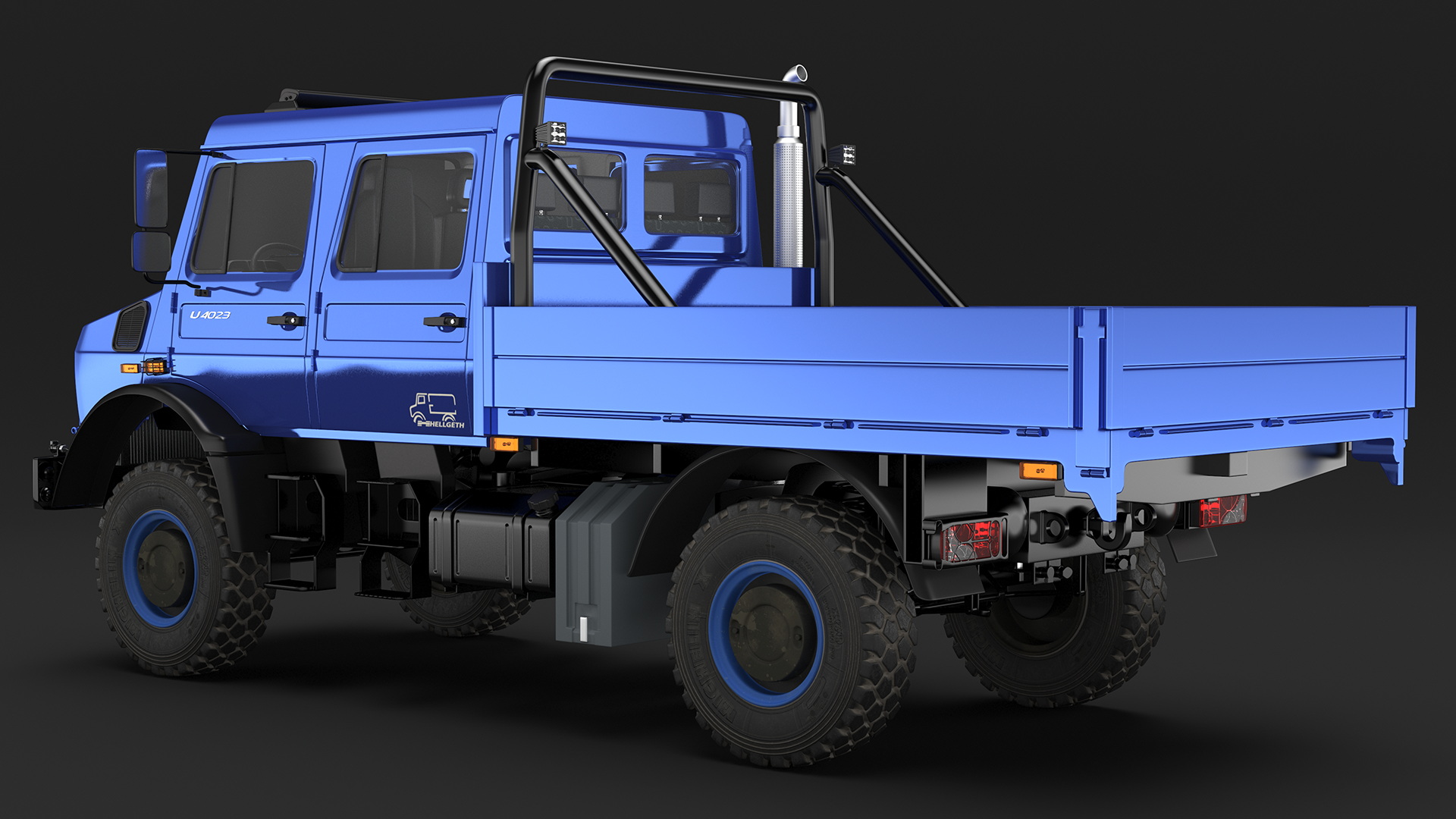 3D Mercedes Benz Unimog 4023 Off Road Vehicle Simple Interior model
