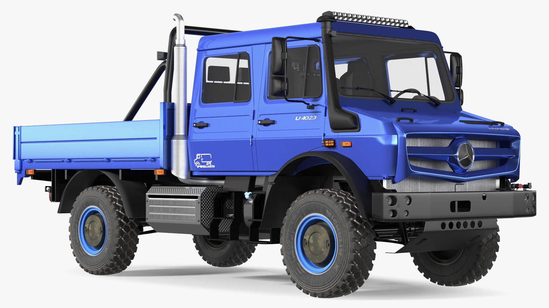 3D Mercedes Benz Unimog 4023 Off Road Vehicle Simple Interior model