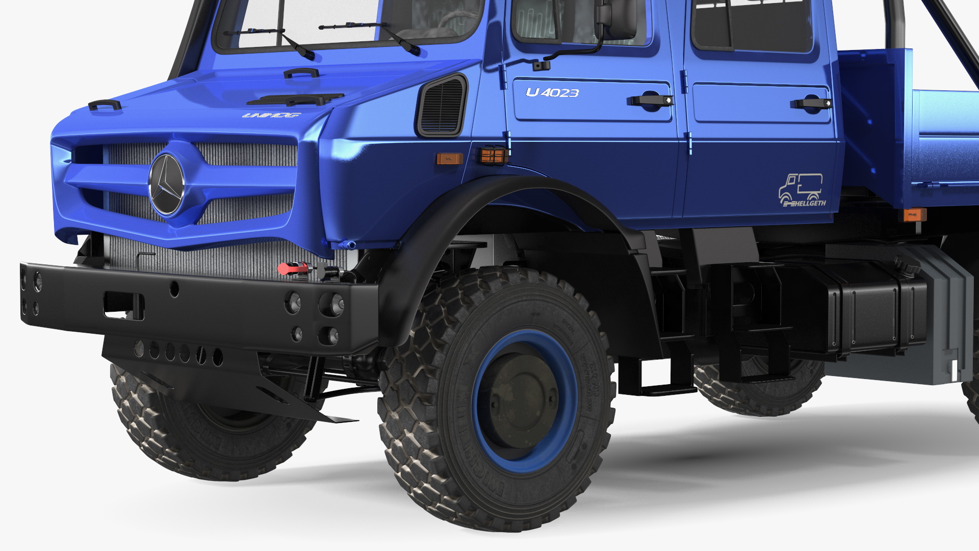 3D Mercedes Benz Unimog 4023 Off Road Vehicle Simple Interior model