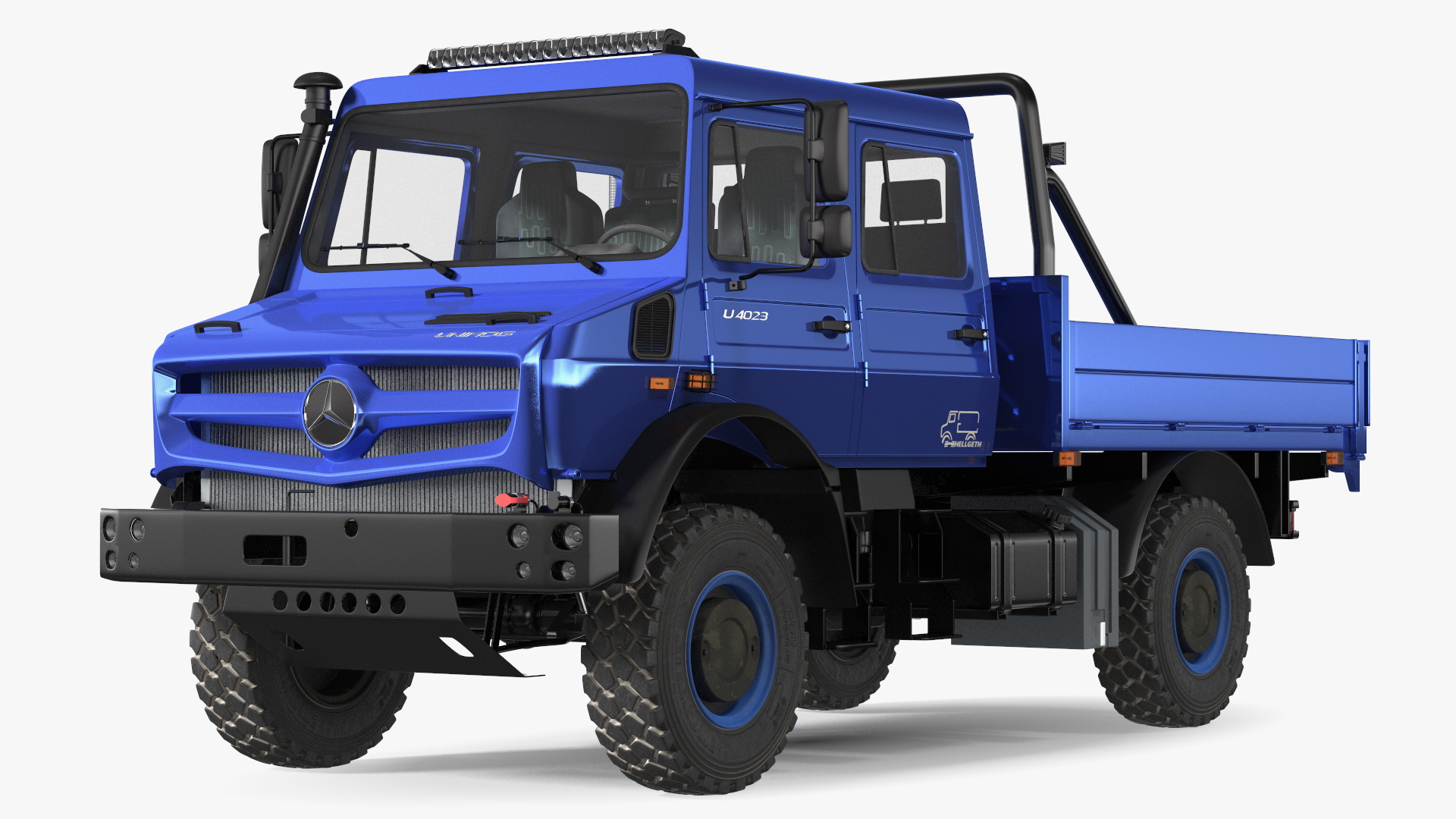 3D Mercedes Benz Unimog 4023 Off Road Vehicle Simple Interior model