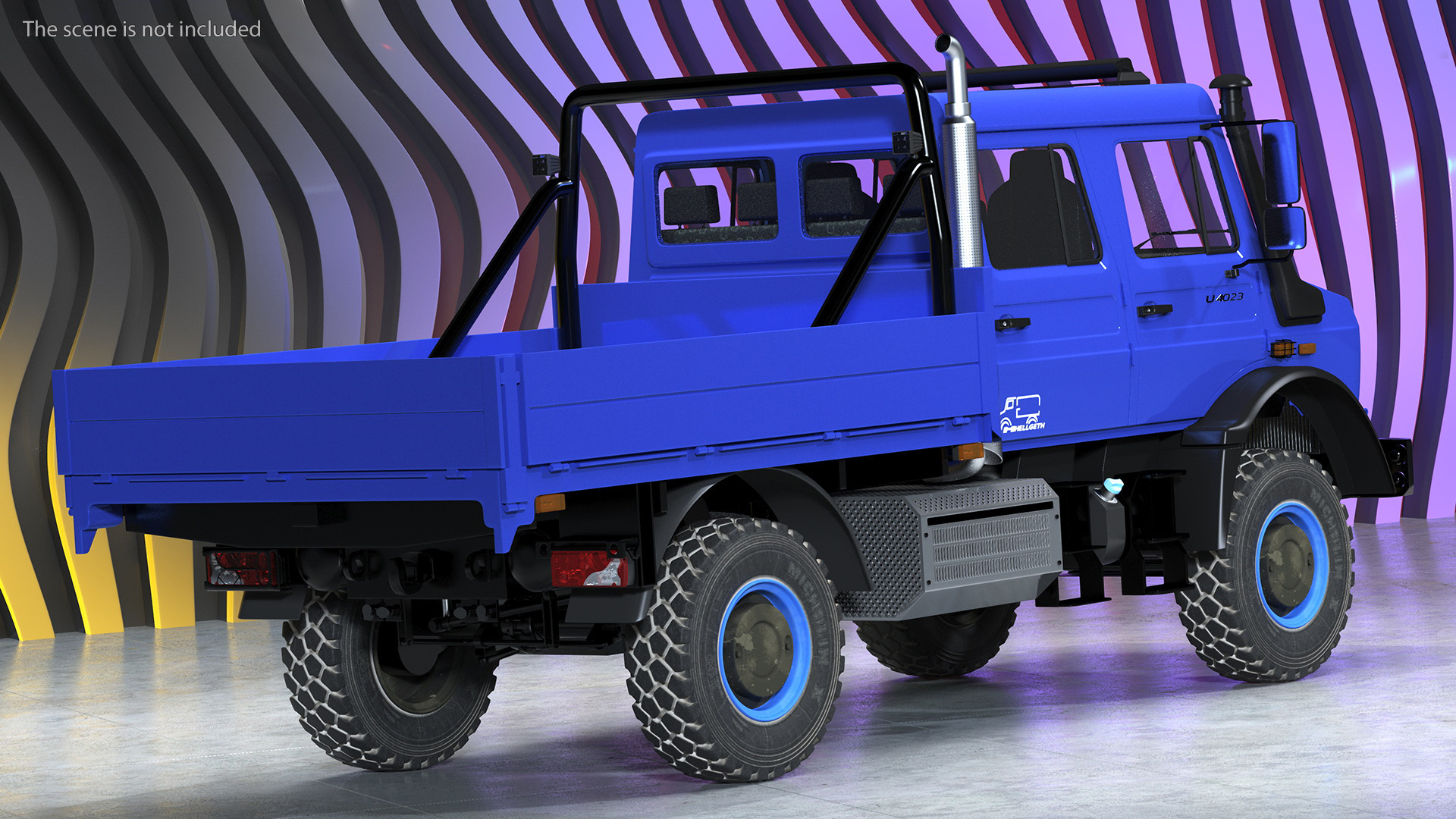 3D Mercedes Benz Unimog 4023 Off Road Vehicle Simple Interior model