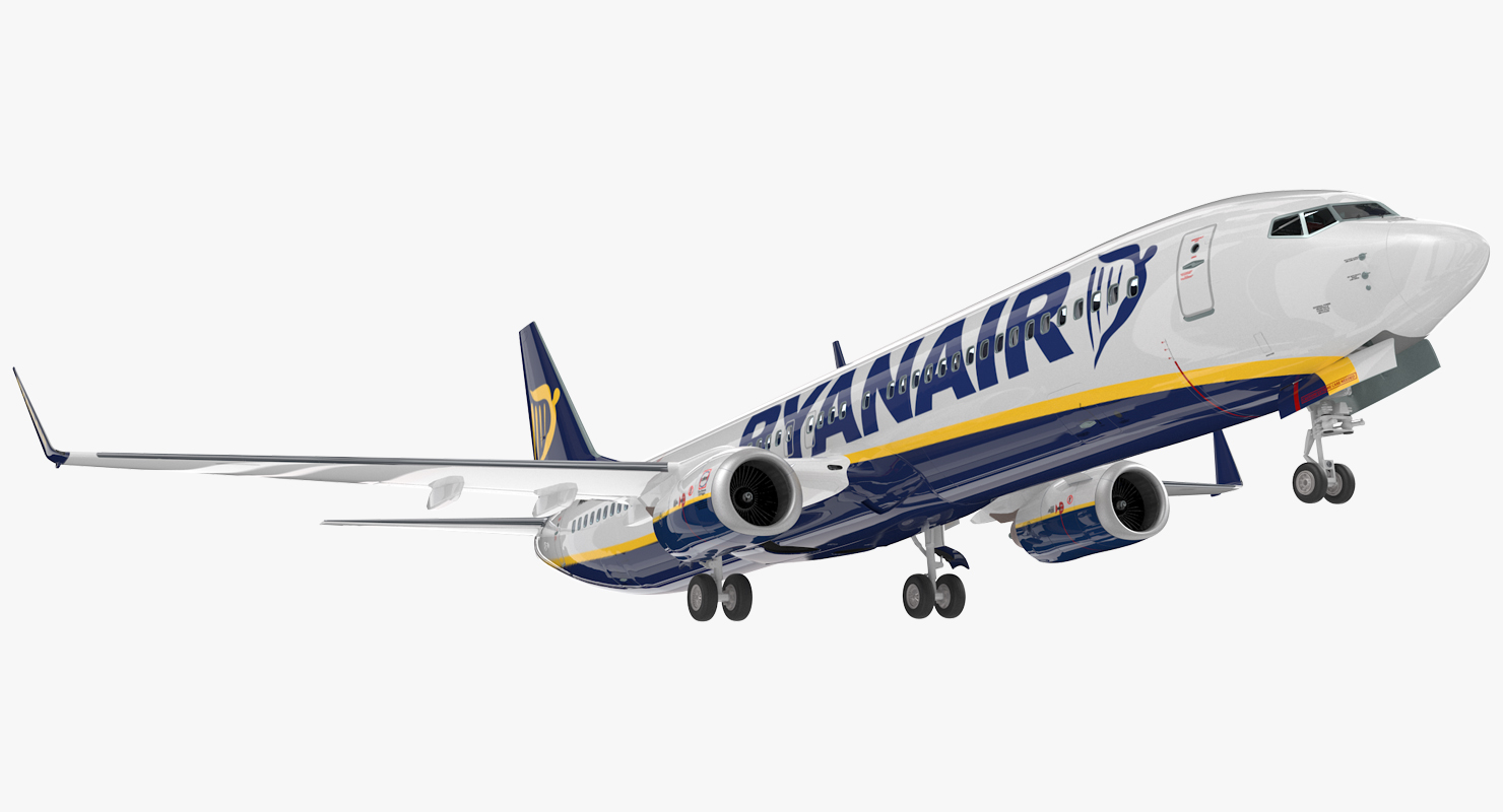 3D Boeing 737 900 with Interior Ryanair Rigged model