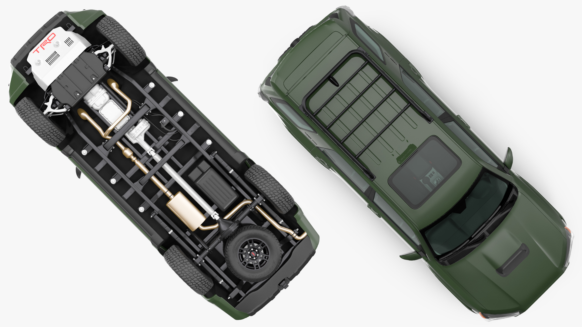 3D Toyota 4Runner TRD Pro Army Green 2021 model