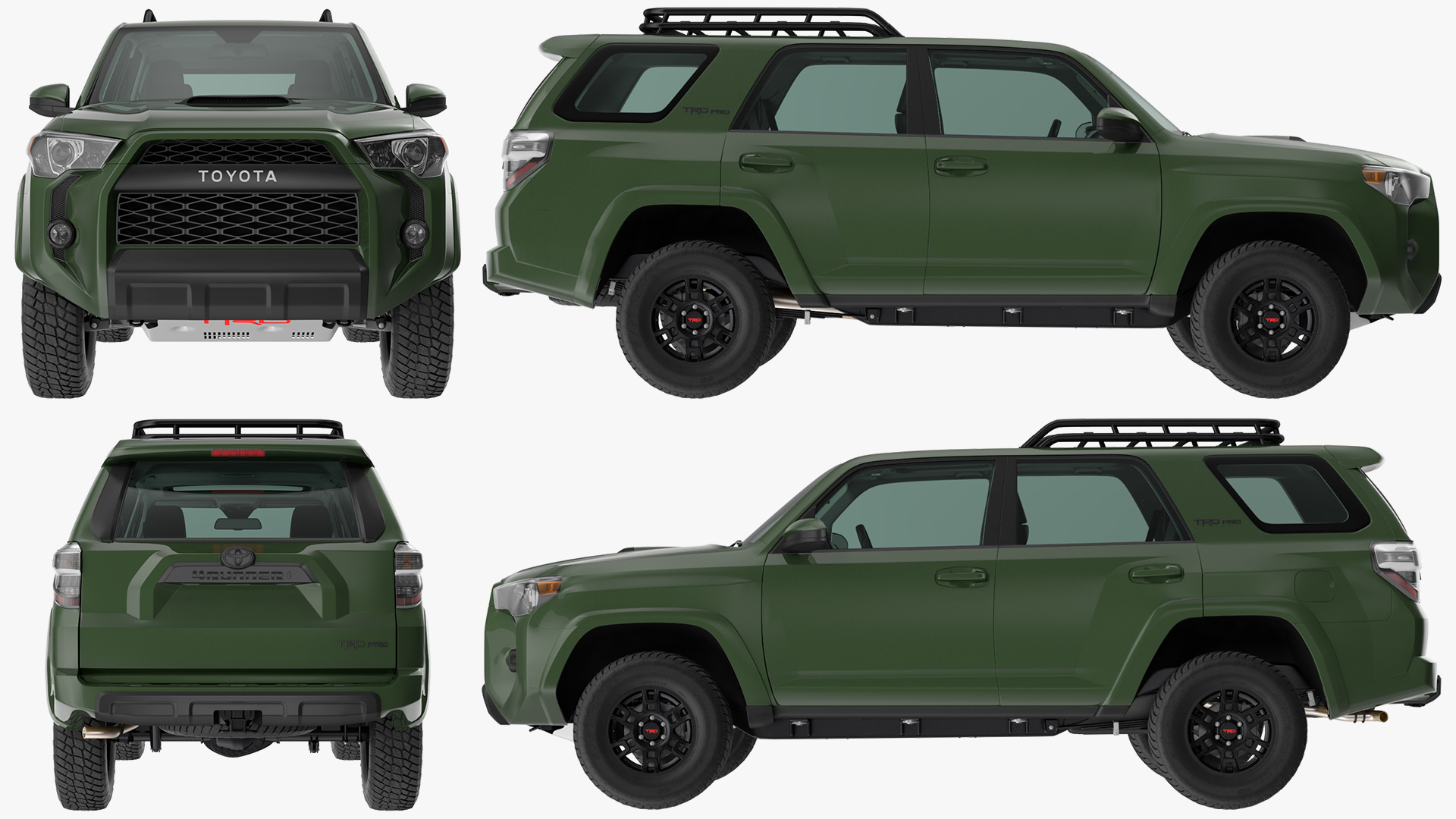3D Toyota 4Runner TRD Pro Army Green 2021 model