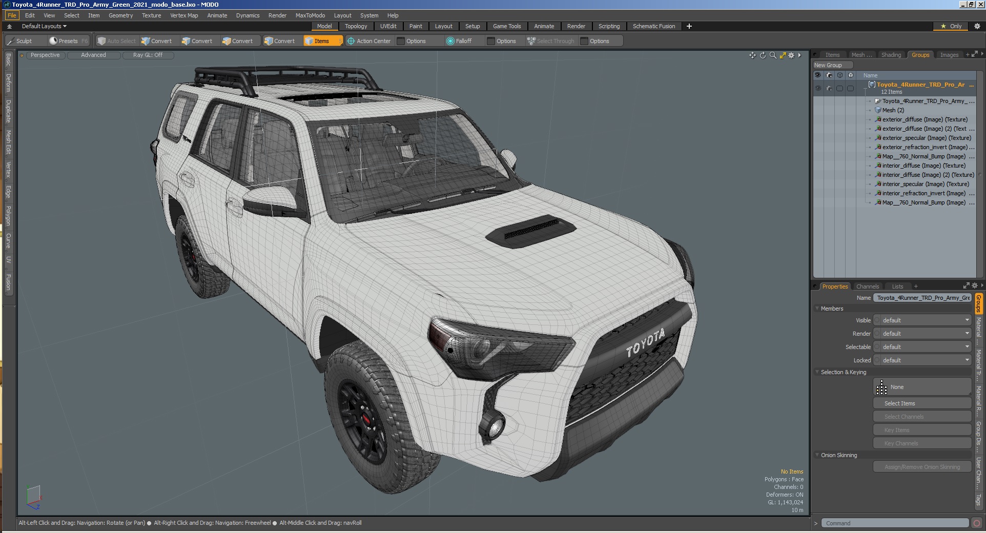 3D Toyota 4Runner TRD Pro Army Green 2021 model