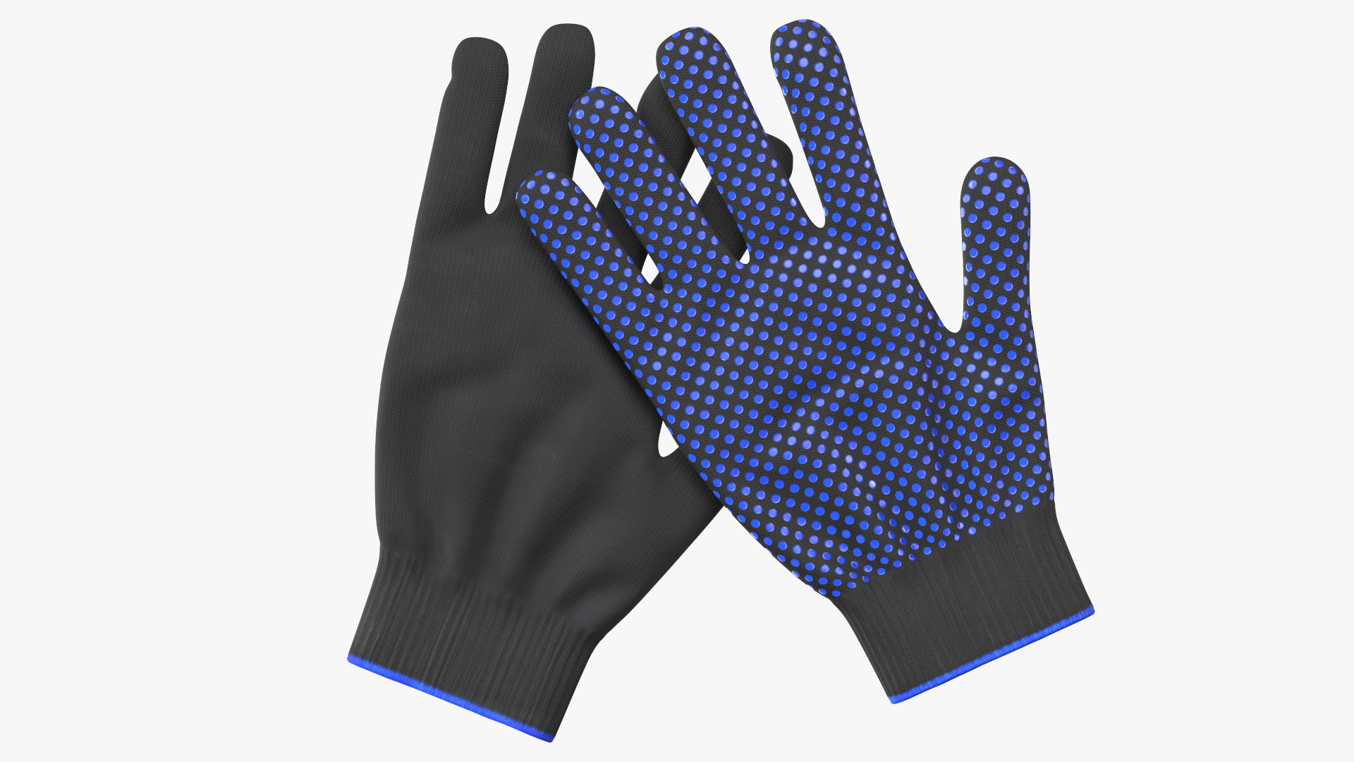 Cotton Work Gloves Black 3D model