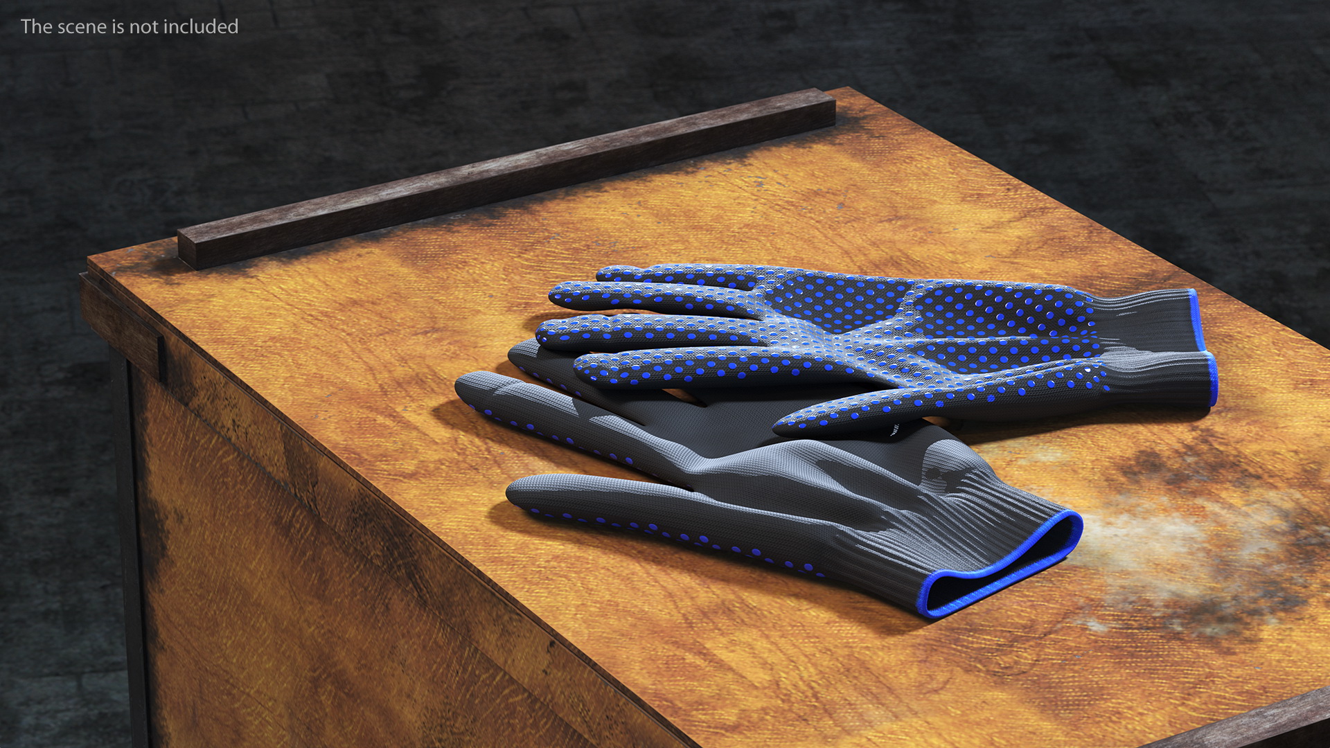Cotton Work Gloves Black 3D model