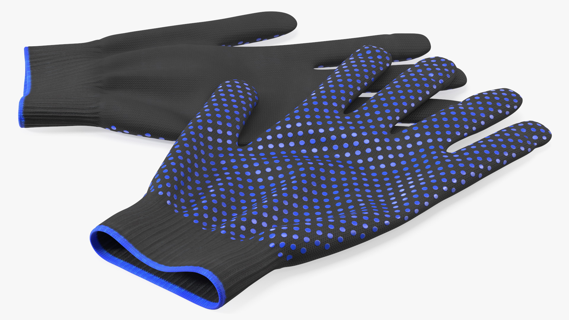Cotton Work Gloves Black 3D model