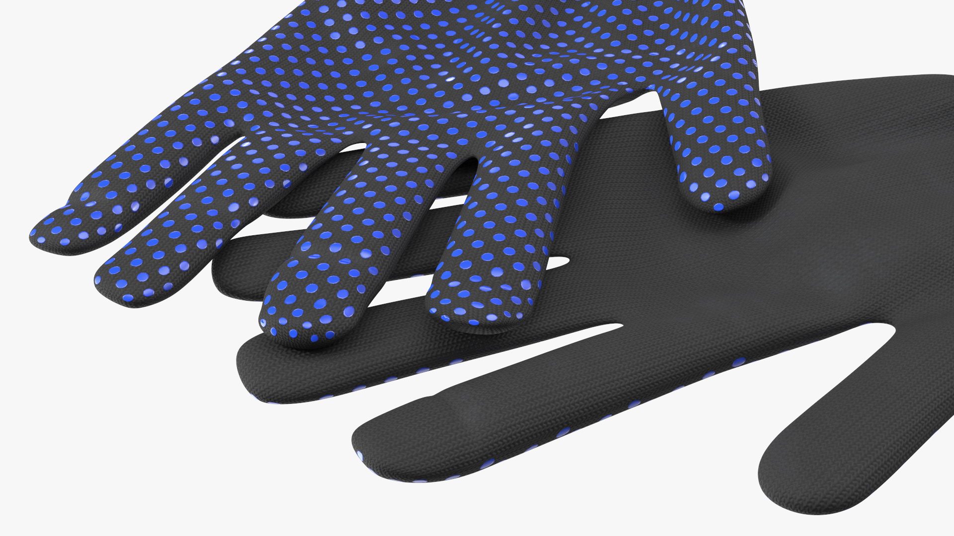 Cotton Work Gloves Black 3D model