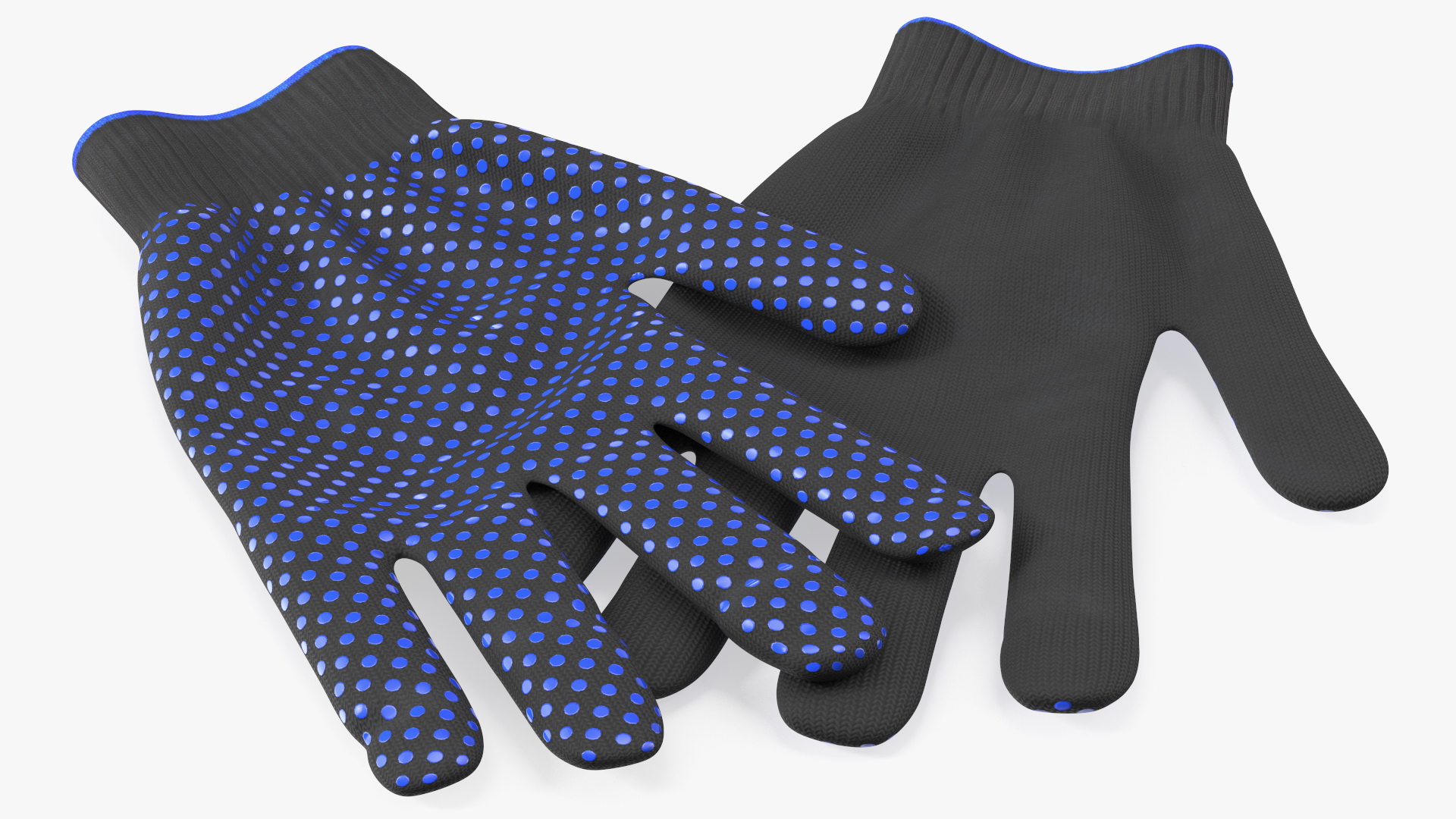 Cotton Work Gloves Black 3D model