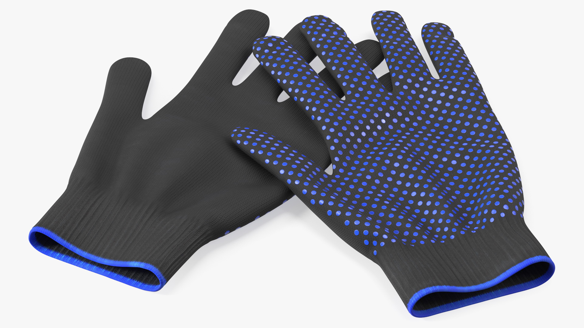 Cotton Work Gloves Black 3D model