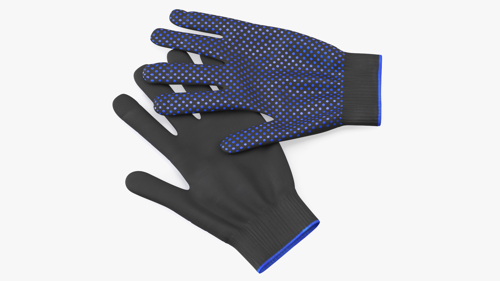 Cotton Work Gloves Black 3D model