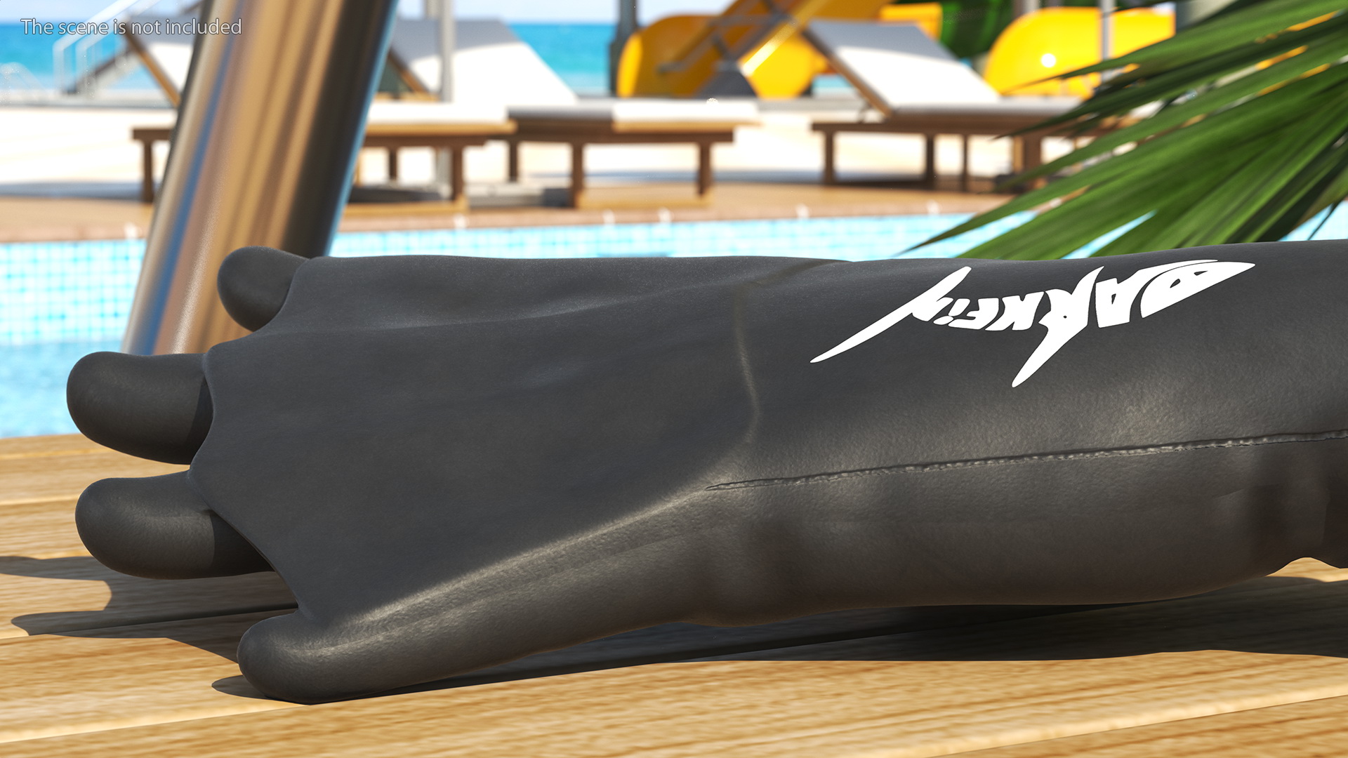 Darkfin Webbed Power Swimming Gloves Dry Rigged 3D